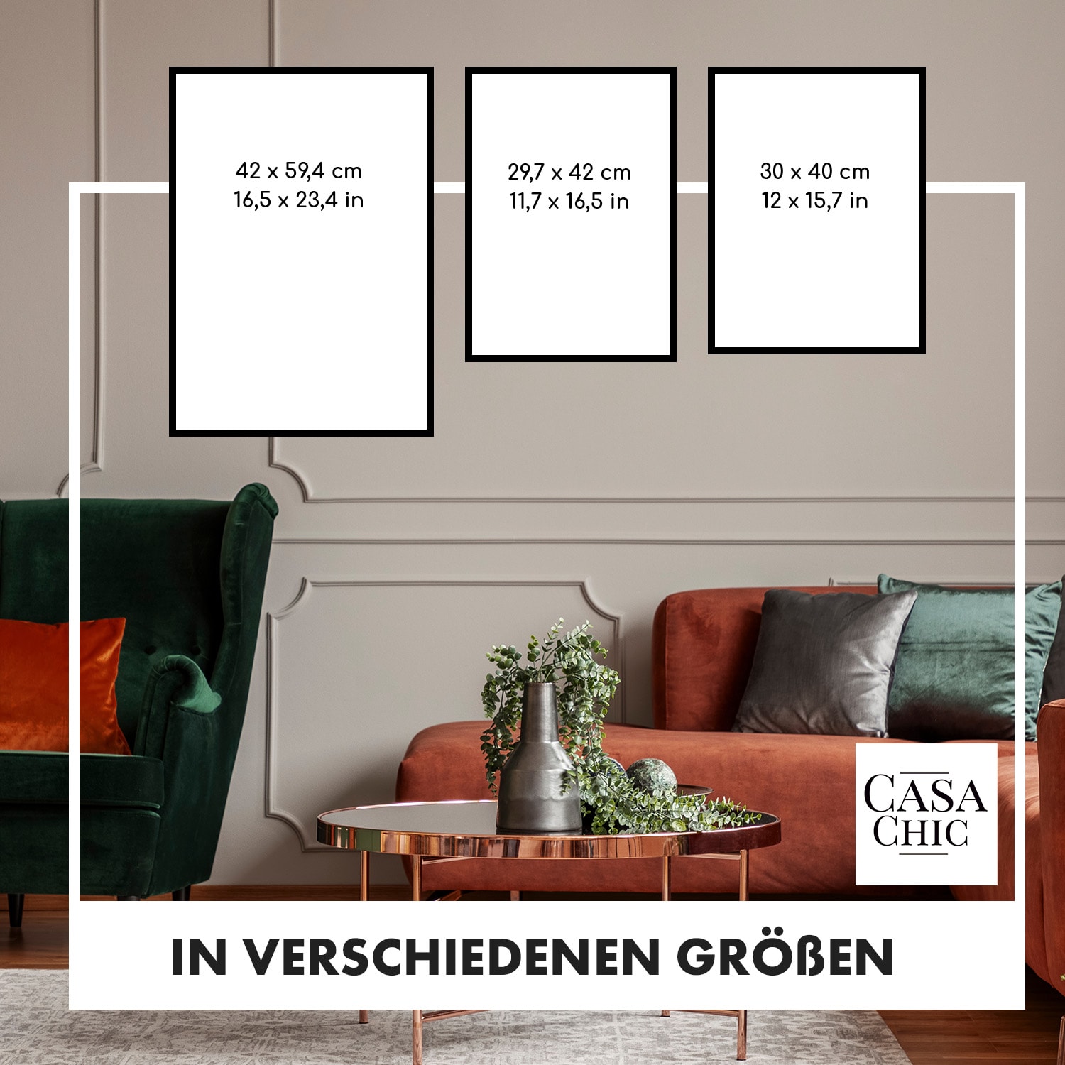 Finsbury Bilderrahmen rechteckig 40 x 30 cm Fotos Passepartout   Glas