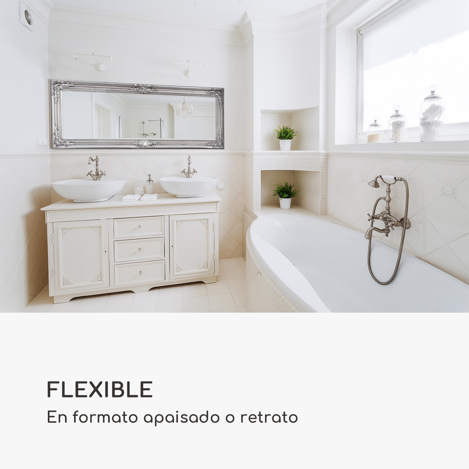 Ashford Espejo cuerpo entero marco de madera maciza rectangular 130 x 45 cm  