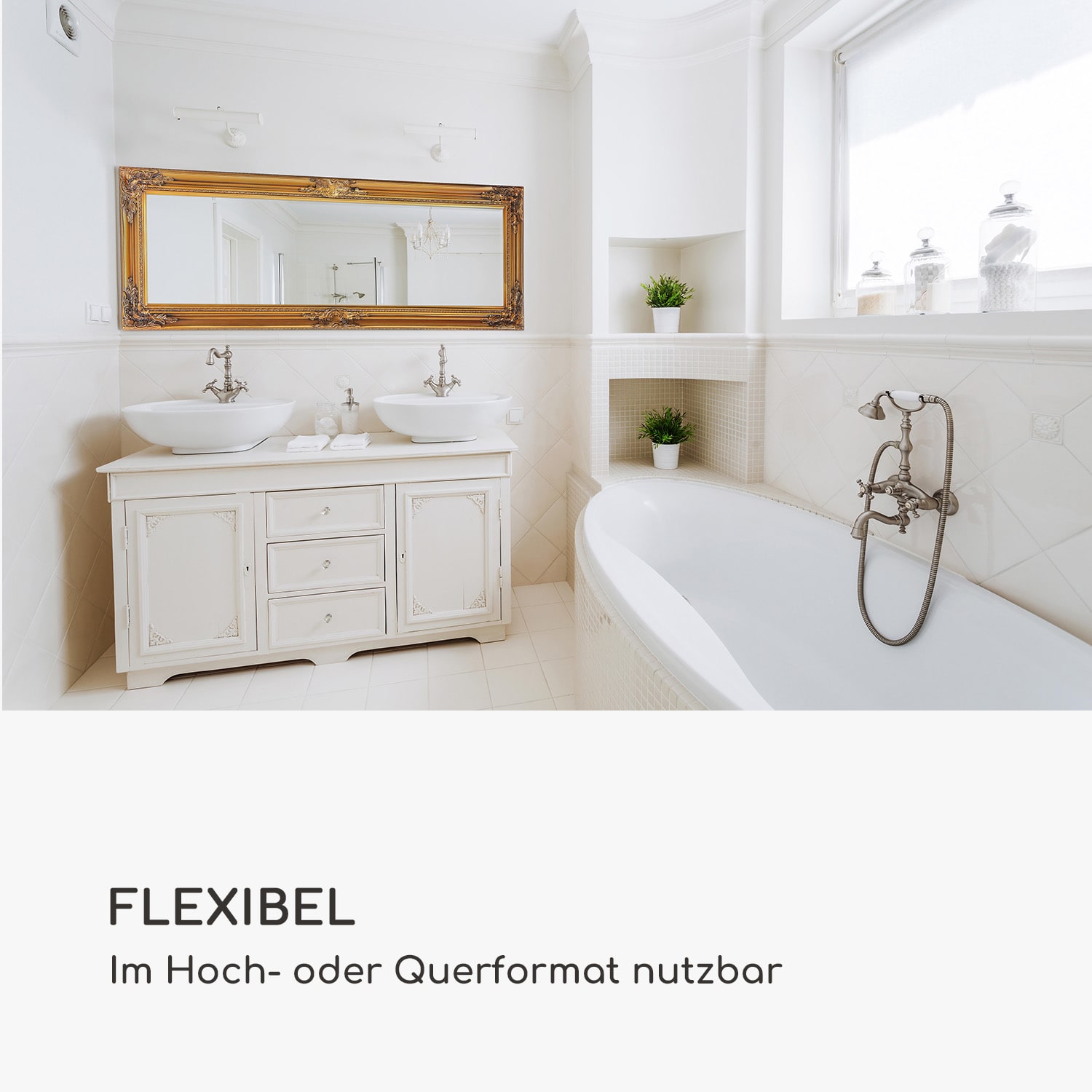 Ashford Standspiegel Massivholzrahmen rechteckig 130 x 45 cm