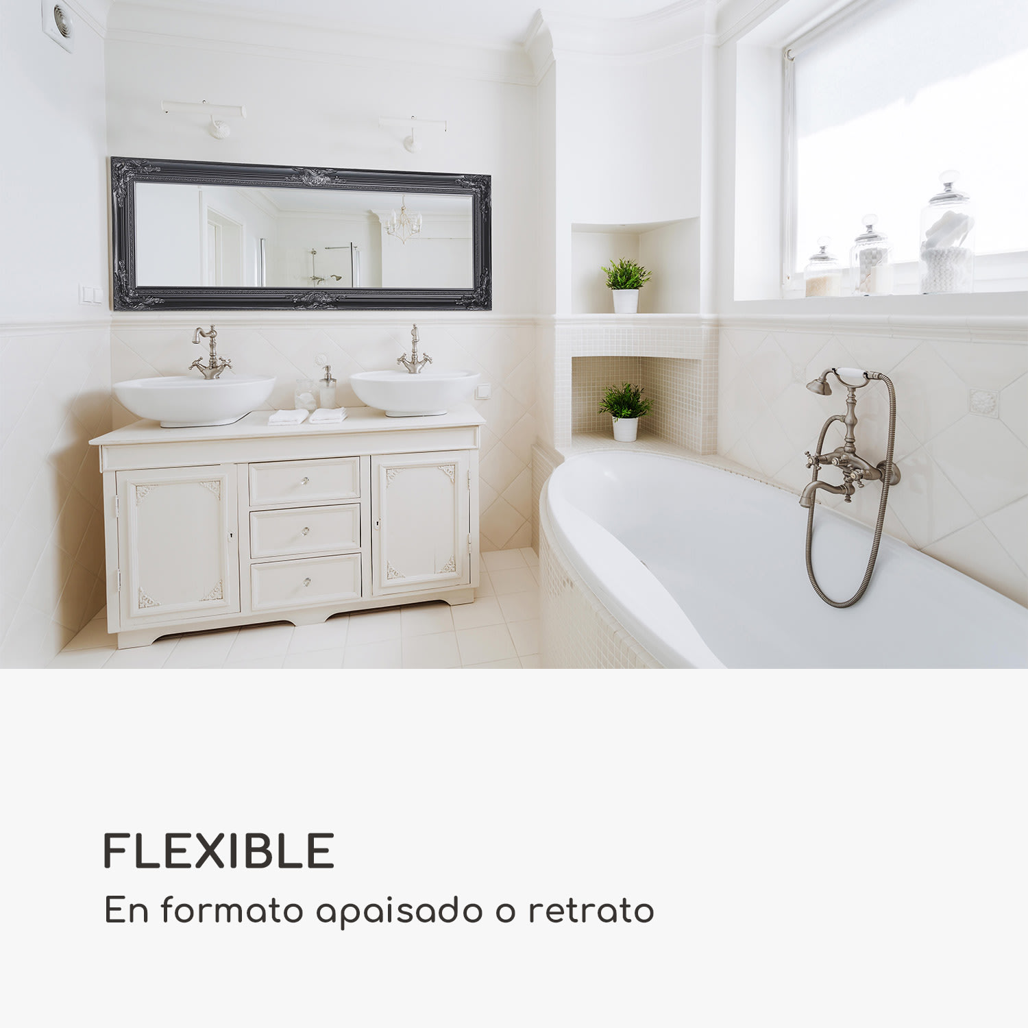 Ashford Espejo cuerpo entero marco de madera maciza rectangular 130 x 45 cm