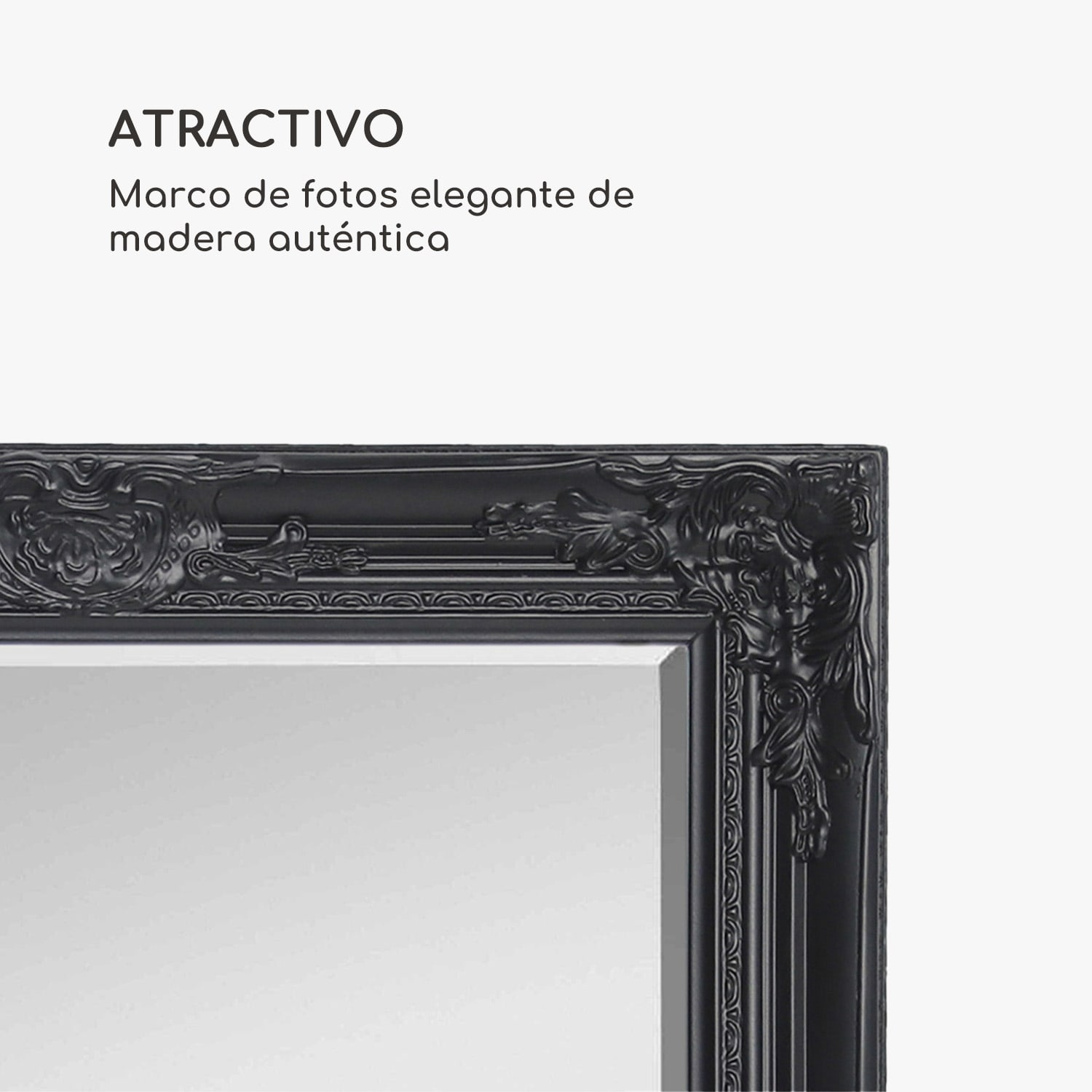 Ashford Espejo cuerpo entero marco de madera maciza rectangular 130 x 45 cm