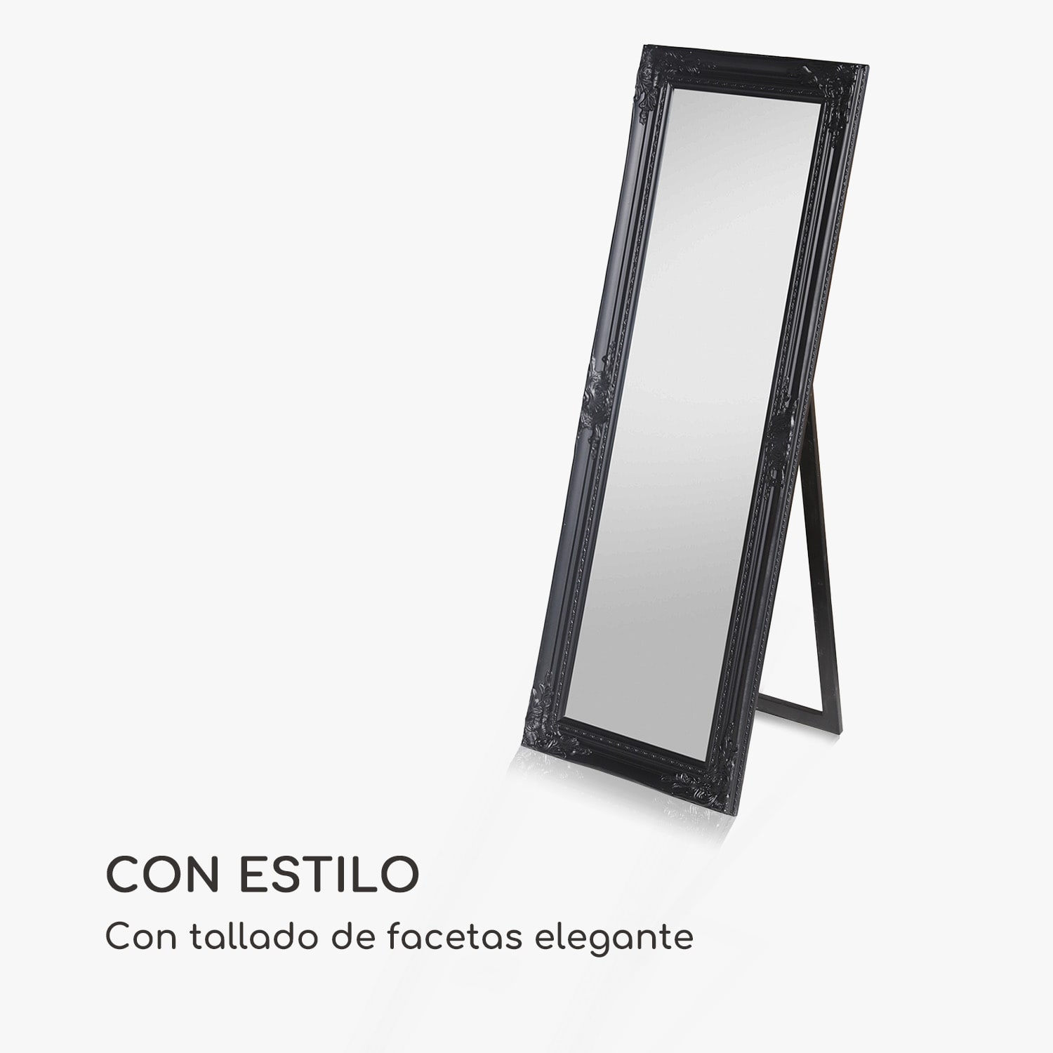 Ashford Espejo cuerpo entero marco de madera maciza rectangular 130 x 45 cm