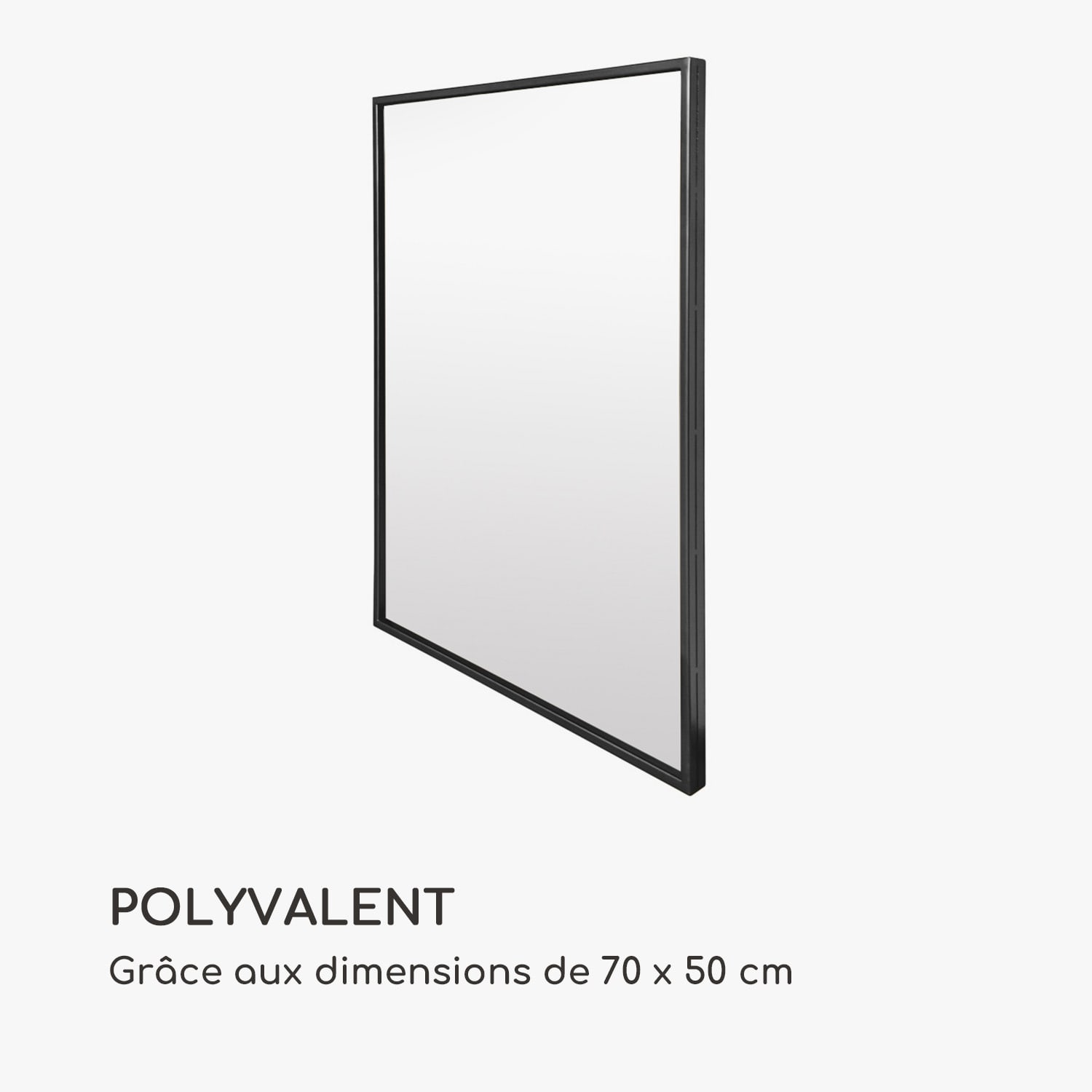 Croxley miroir mural cadre métallique rectangulaire 70 x 50 cm
