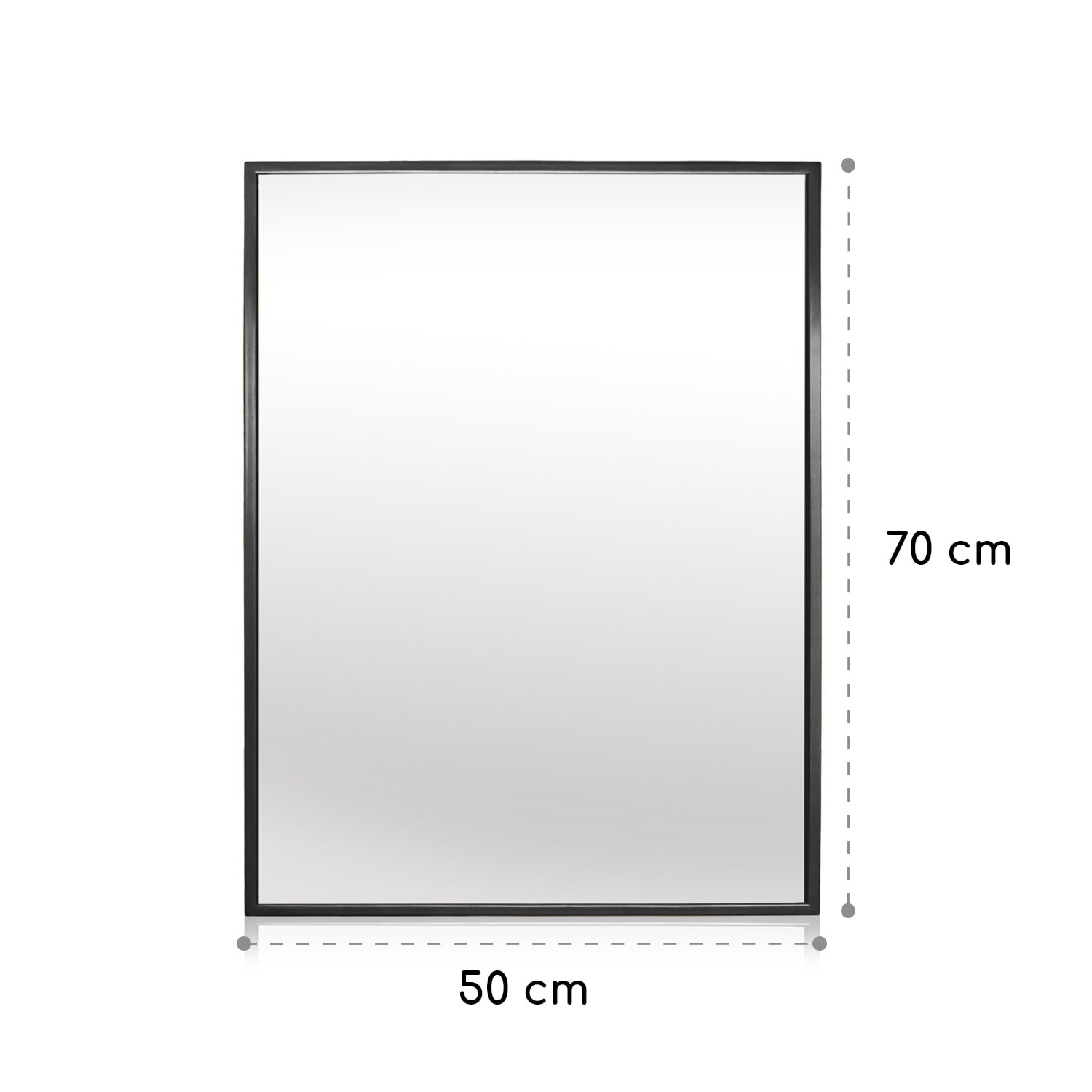 Croxley miroir mural cadre métallique rectangulaire 70 x 50 cm Noir