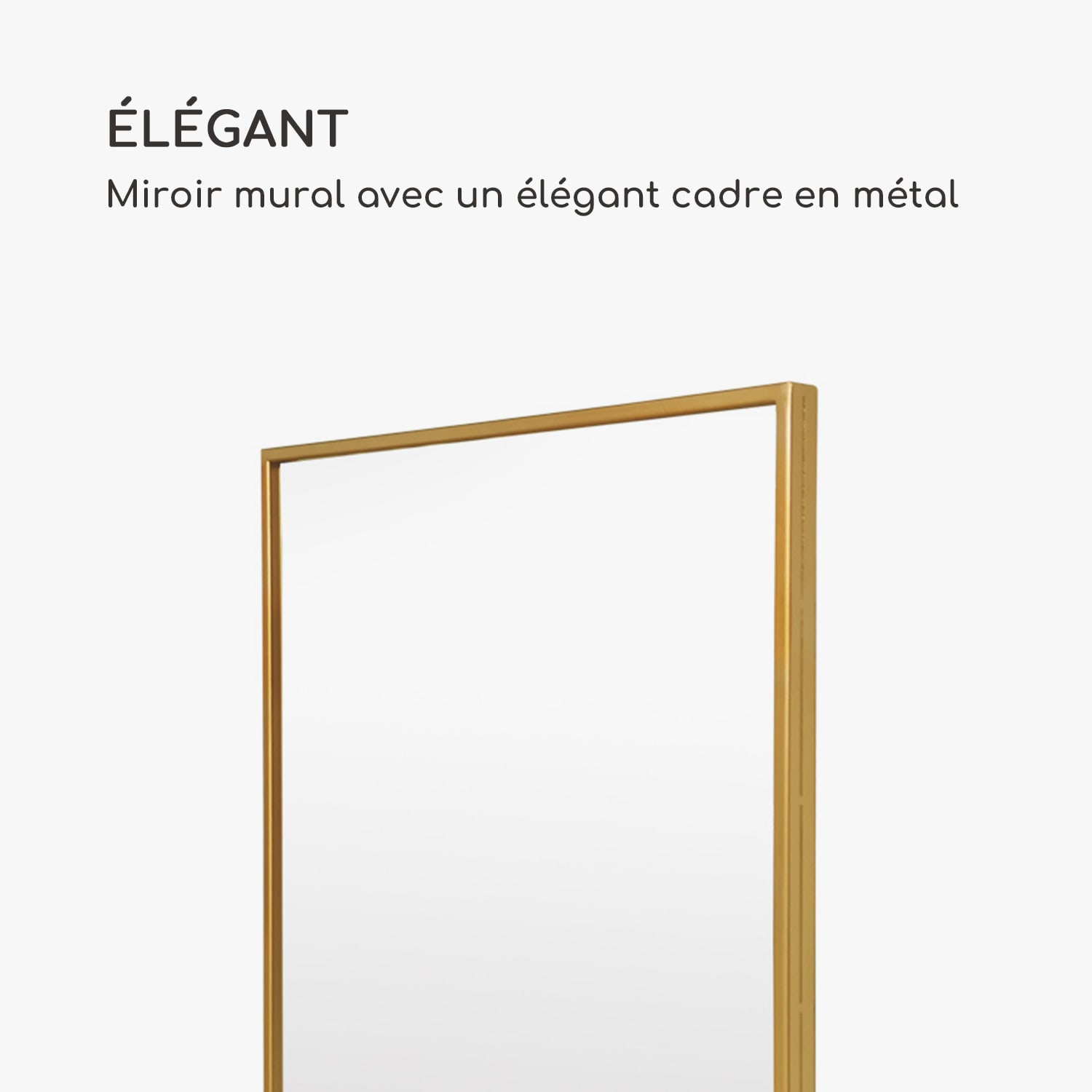 Croxley miroir mural cadre métallique rectangulaire 70 x 50 cm Doré