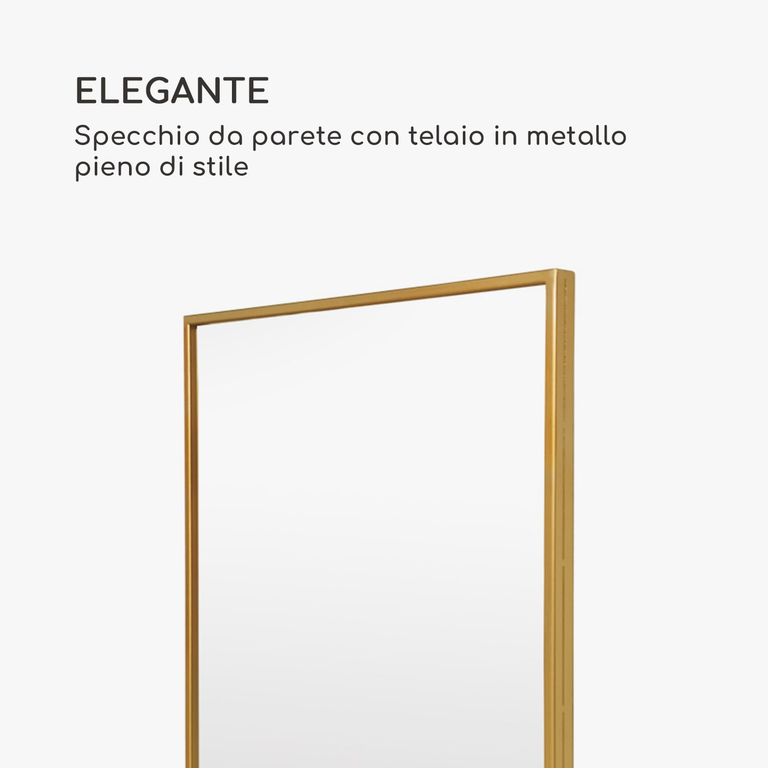 Croxley specchio da parete, cornice di metallo, rettangolare, 70 x 50 cm Oro
