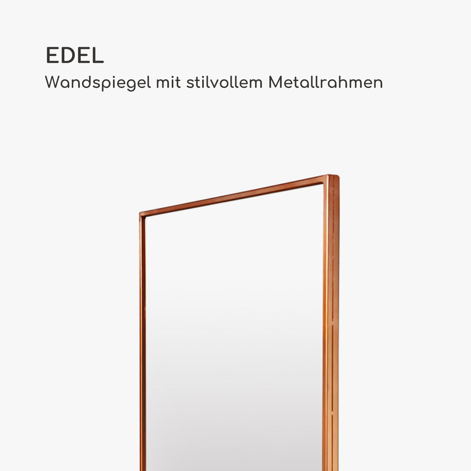 Croxley Wandspiegel Metallrahmen rechteckig 70 x 50 cm Roségold-Metallic