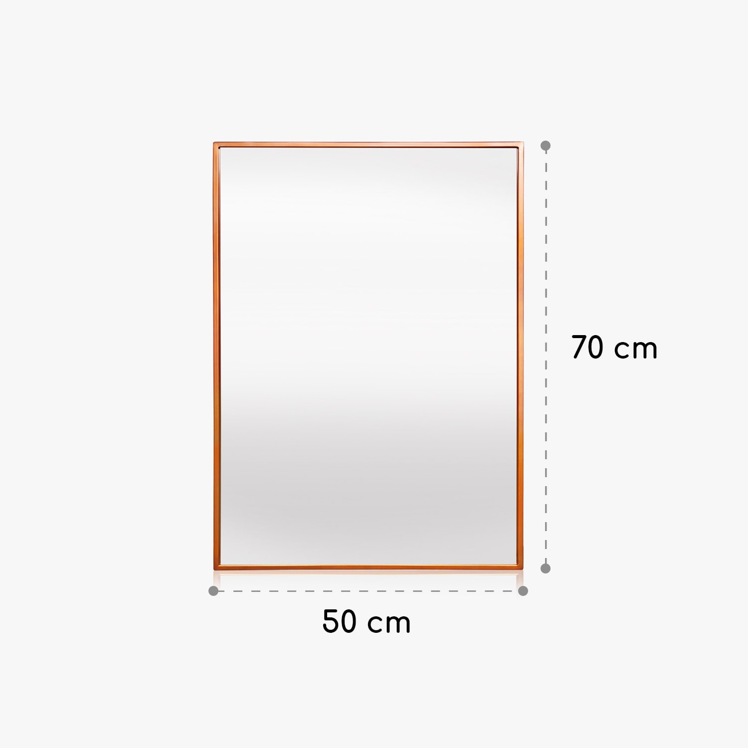 Croxley miroir mural cadre métallique rectangulaire 70 x 50 cm Or Rose Métallisé