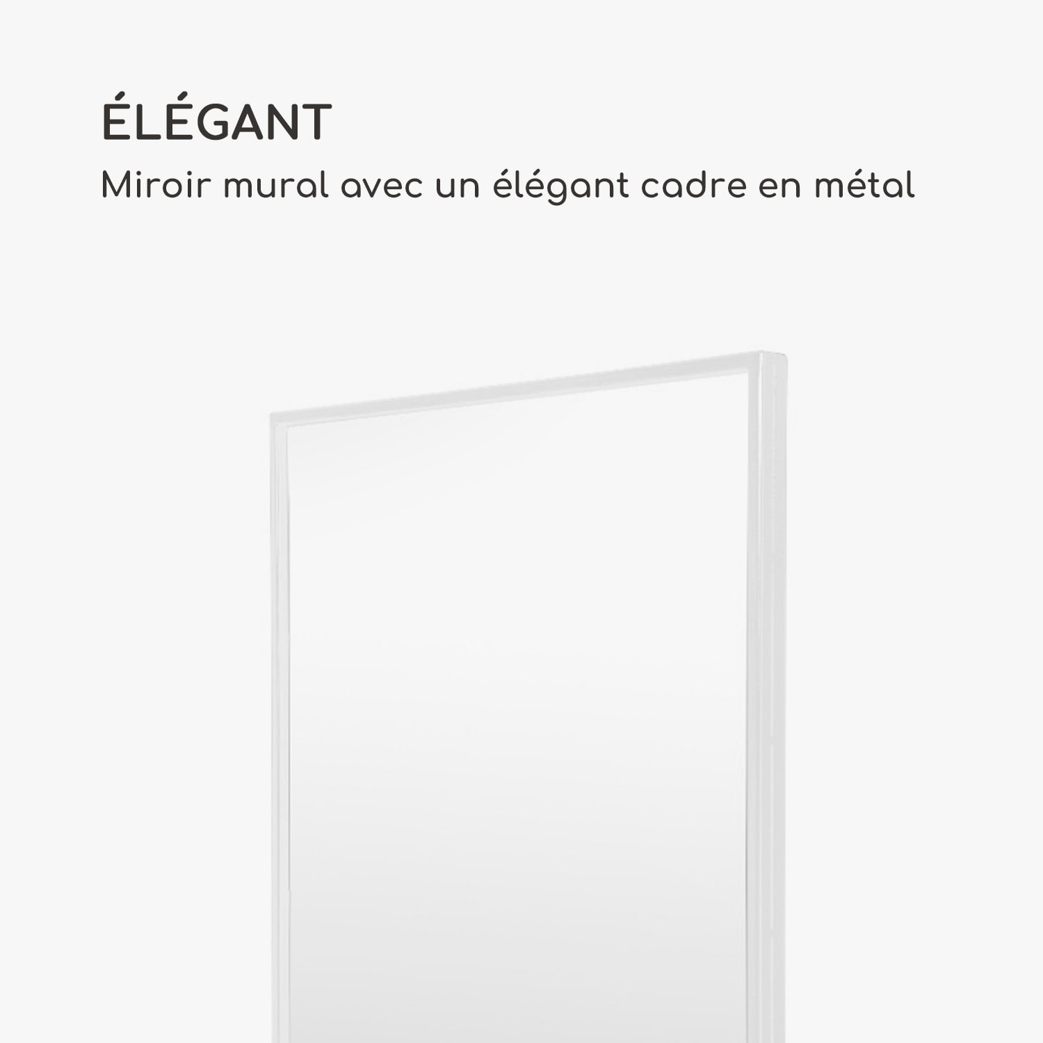 Croxley miroir mural cadre métallique rectangulaire 70 x 50 cm Blanc