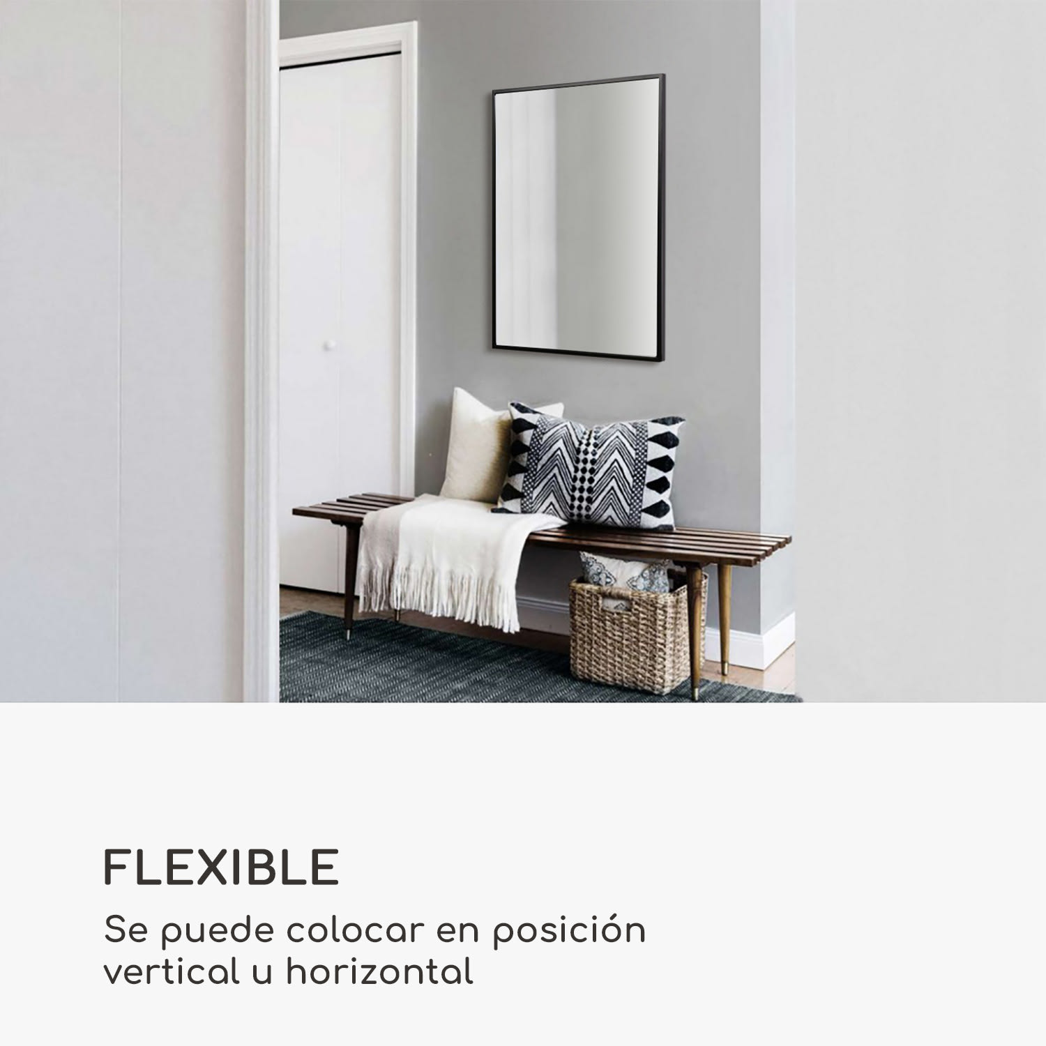 Espejo de pared Croxley Marco metálico Rectangular 90 x 60 cm  