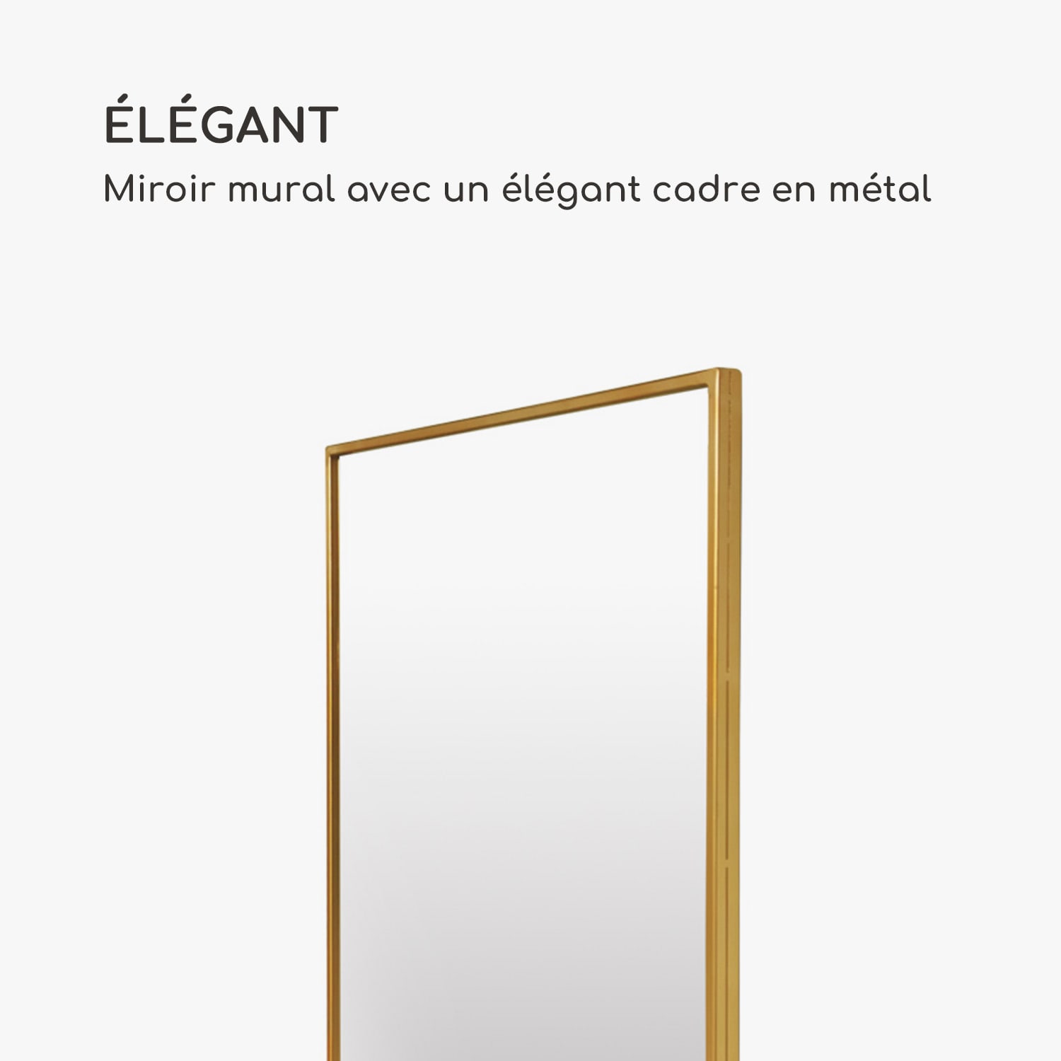 Croxley wandspiegel metalen lijst rechthoekig 90 x 60 cm  Goud