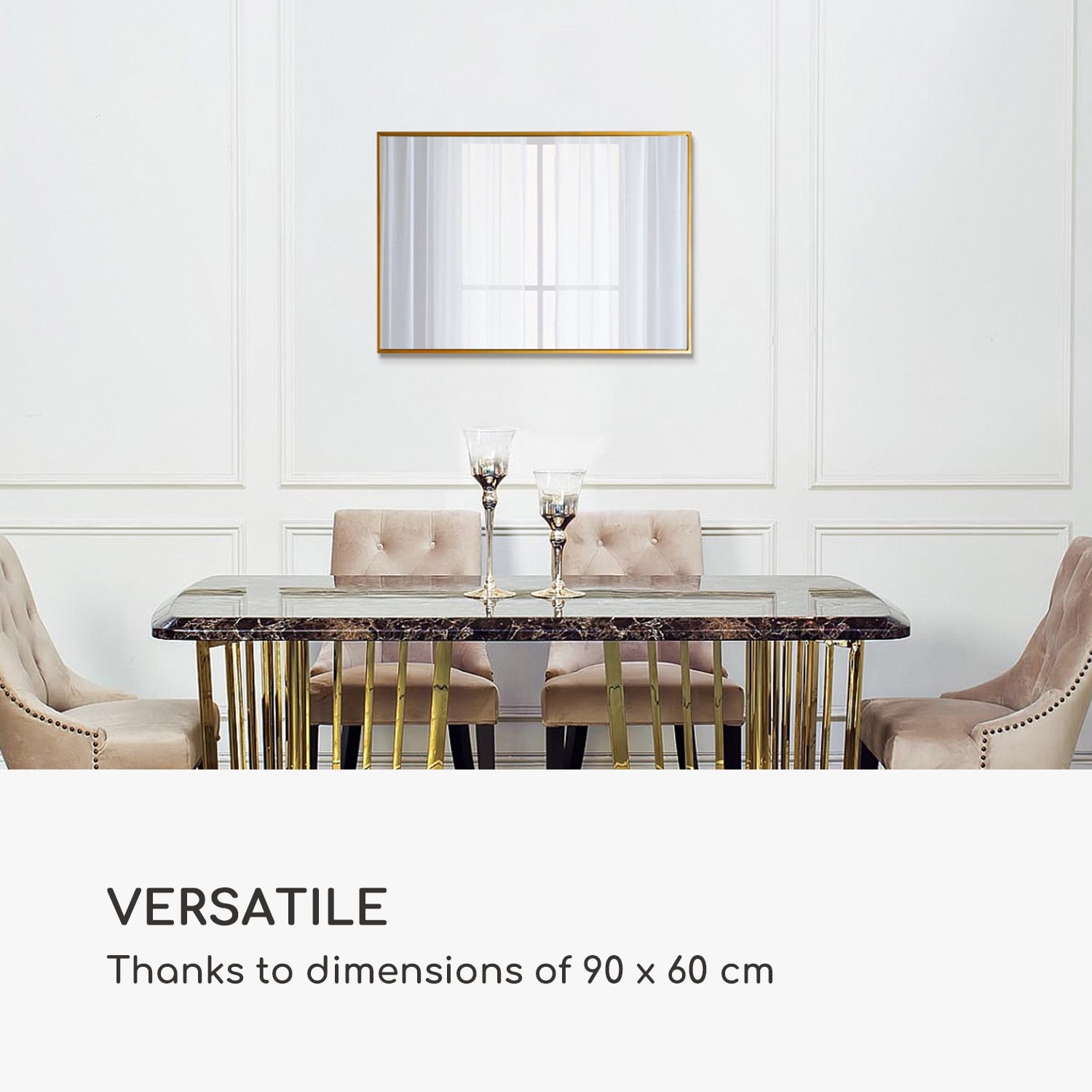 Croxley Zidno ogledalo u metalnom okviru pravokutno 90 x 60 cm