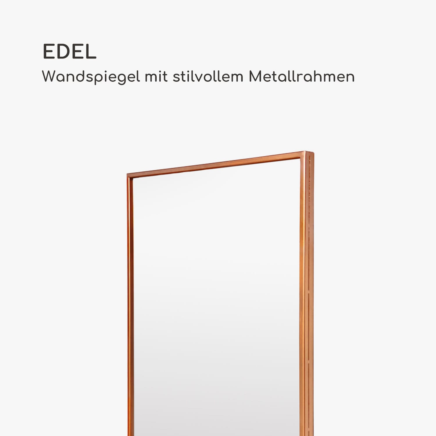 Croxley Wandspiegel Metallrahmen rechteckig 90 x 60 cm Roségold