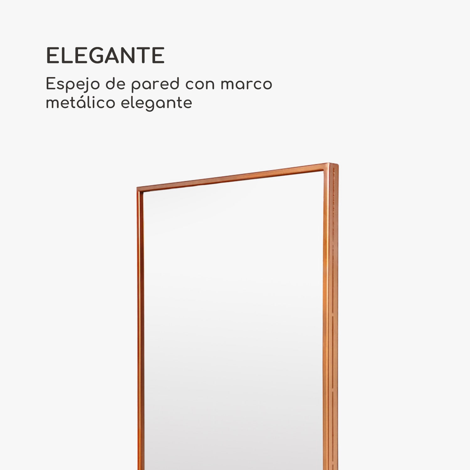 Espejo de pared Croxley Marco metálico Rectangular 90 x 60 cm  Oro Rosa