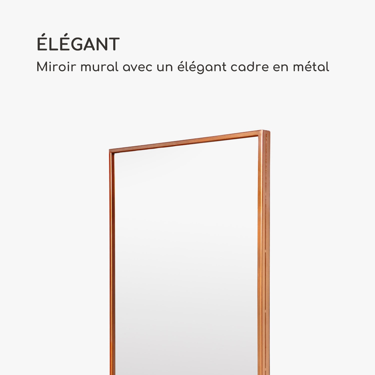 Croxley miroir mural cadre métallique rectangulaire 90 x 60 cm  Doré Rose