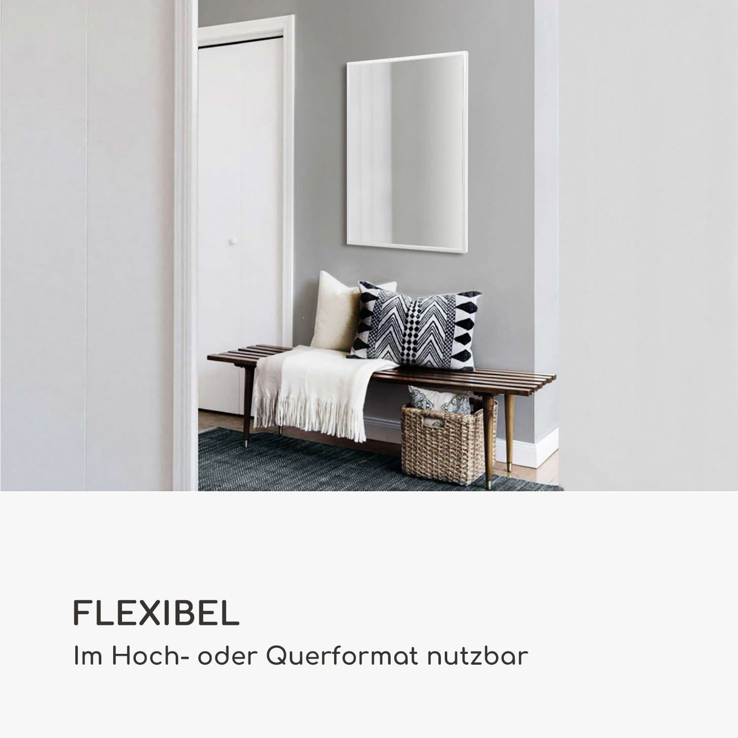 Croxley Wandspiegel Metallrahmen rechteckig 90 x 60 cm