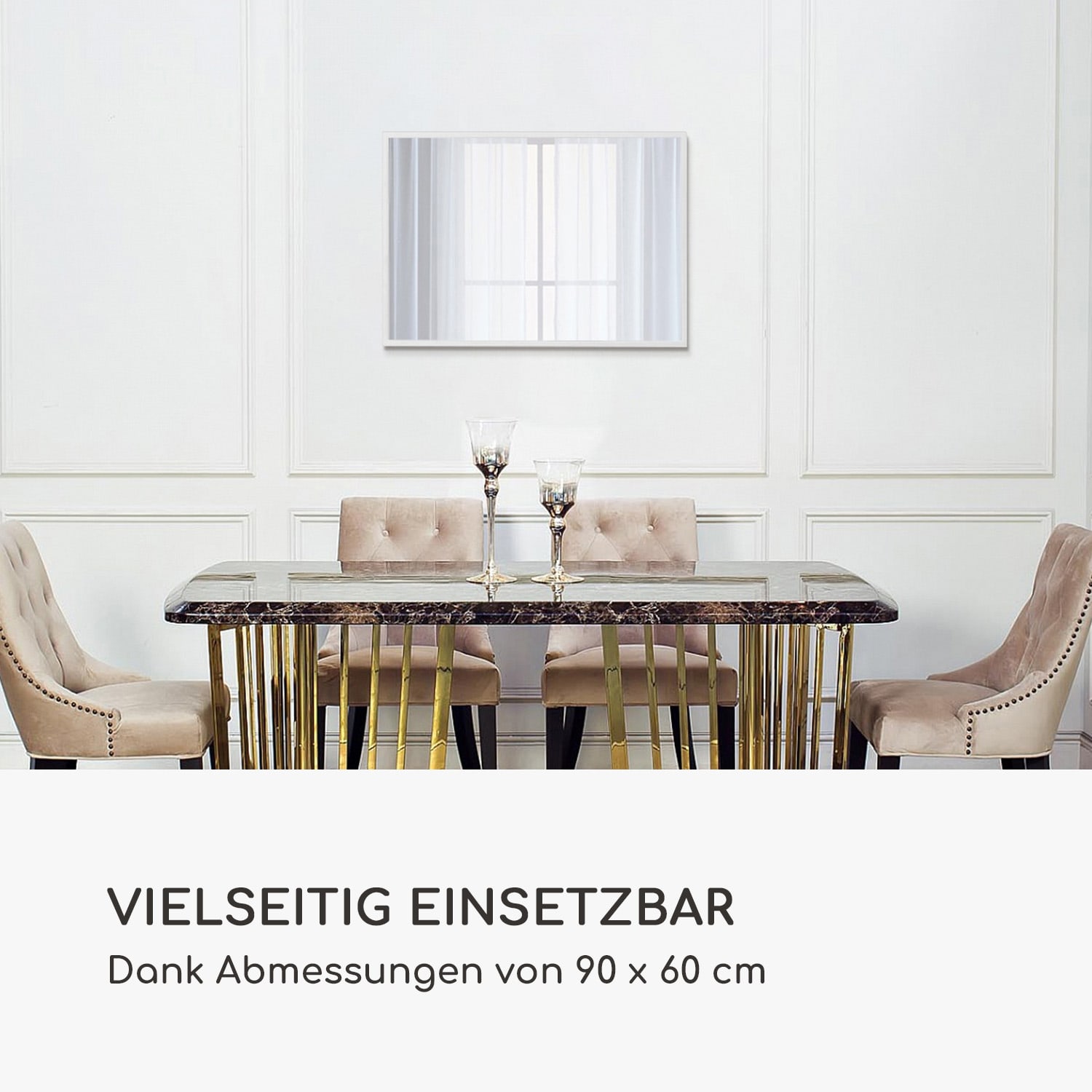 Croxley Wandspiegel Metallrahmen rechteckig 90 x 60 cm