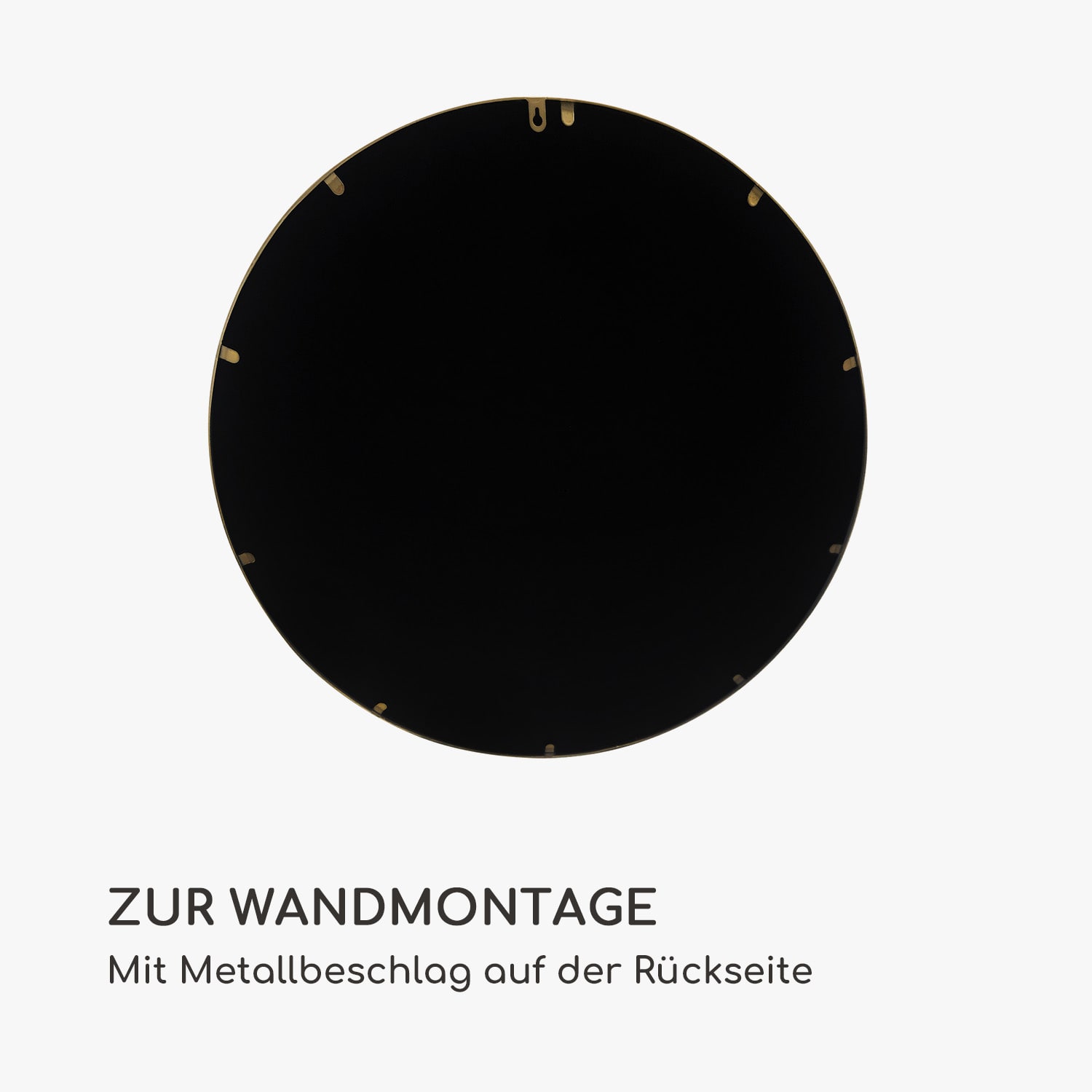 Berkeley Wandspiegel Metallrahmen rund  Ø 80 cm   Zweig-Design Gold