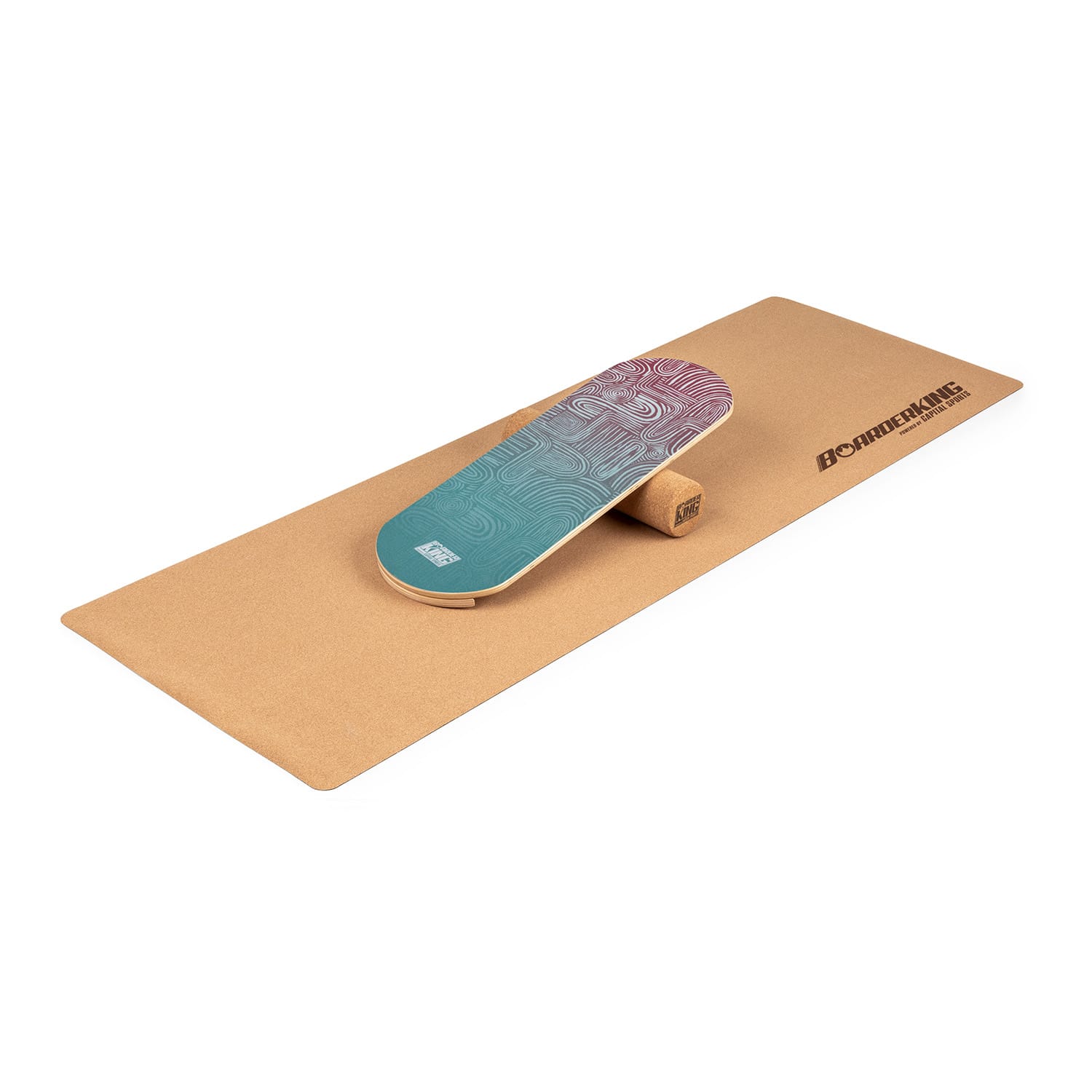 Indoorboard Classic Balance Board + Matte + Rolle Holz / Kork 