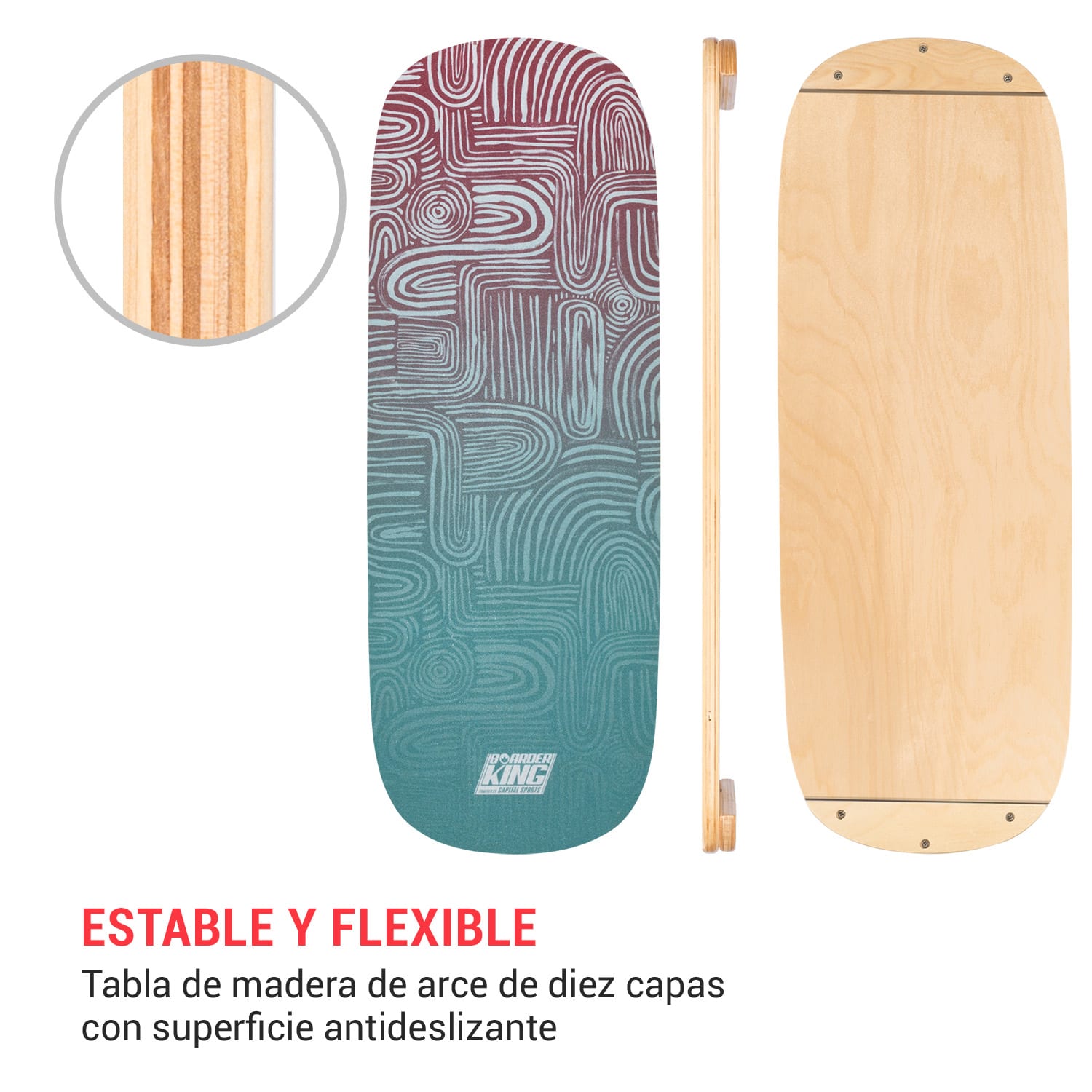 Tabla de equilibrio interior Flow + Esterilla + Rollo madera / corcho 