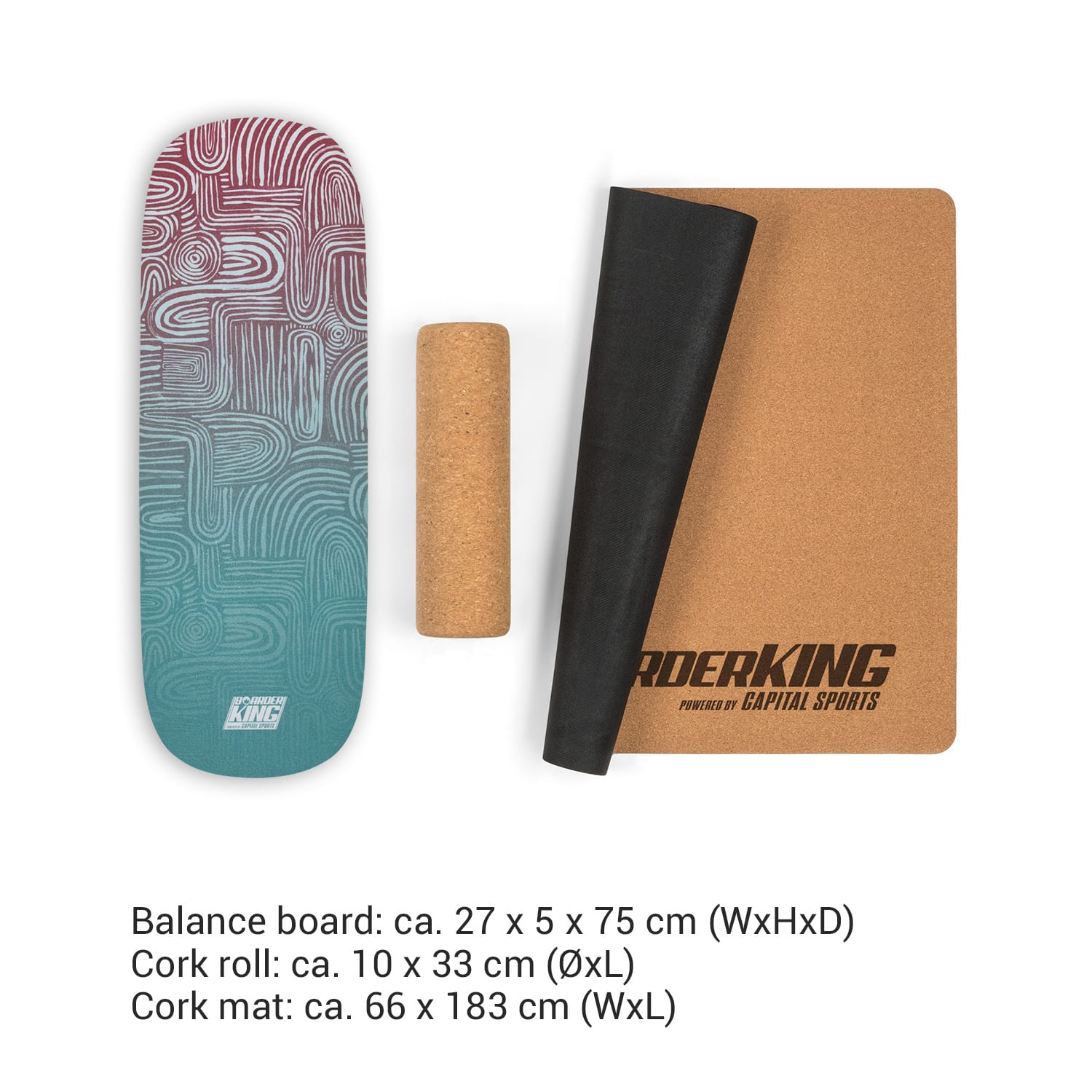 Indoorboard Flow, egyensúlyozó deszka, alátét, henger, fa / parafa 