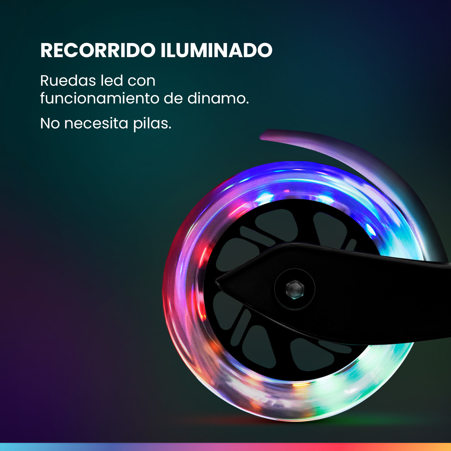 ONE Deluxe Patinete para niños 3-6 años Ruedas led Hasta 50 kg Plegable Altura regulable De lujo | Negro