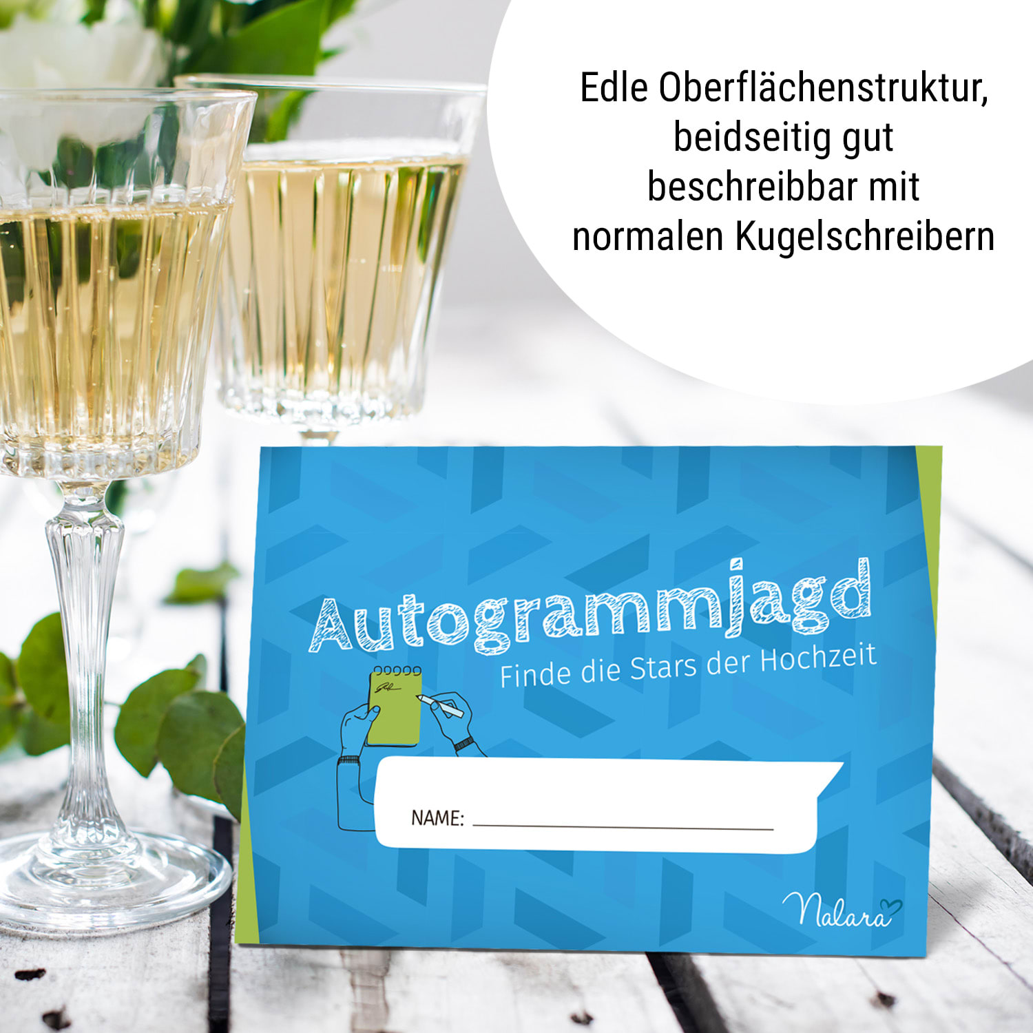 Autogrammjagd 10 Eigenschaftsfragen 50 St. DIN A5 verspielter  Druck 