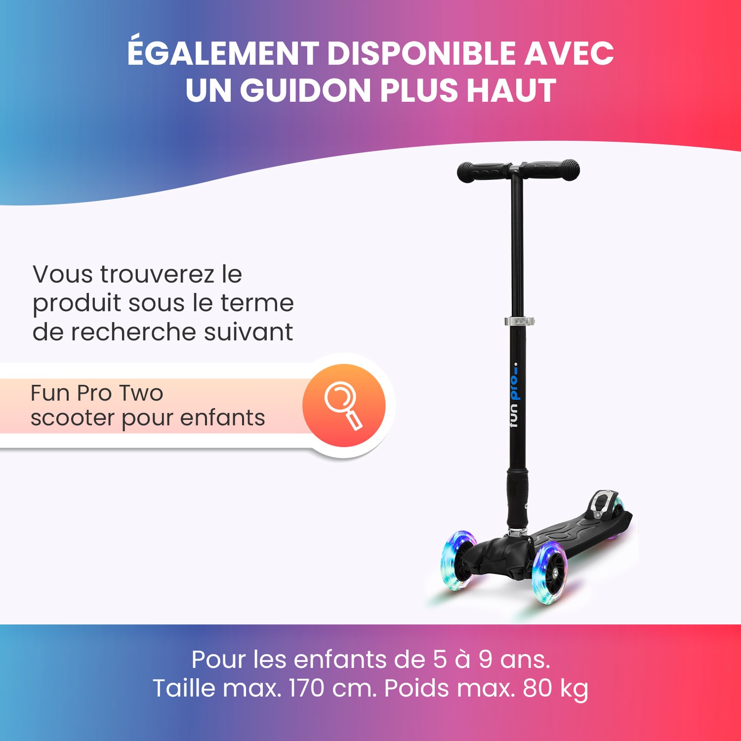 ONE Deluxe kinderscooter 3-6 jaar led wielen tot 50 kg inklapbaar in hoogte verstelbaar Luxe | Pink