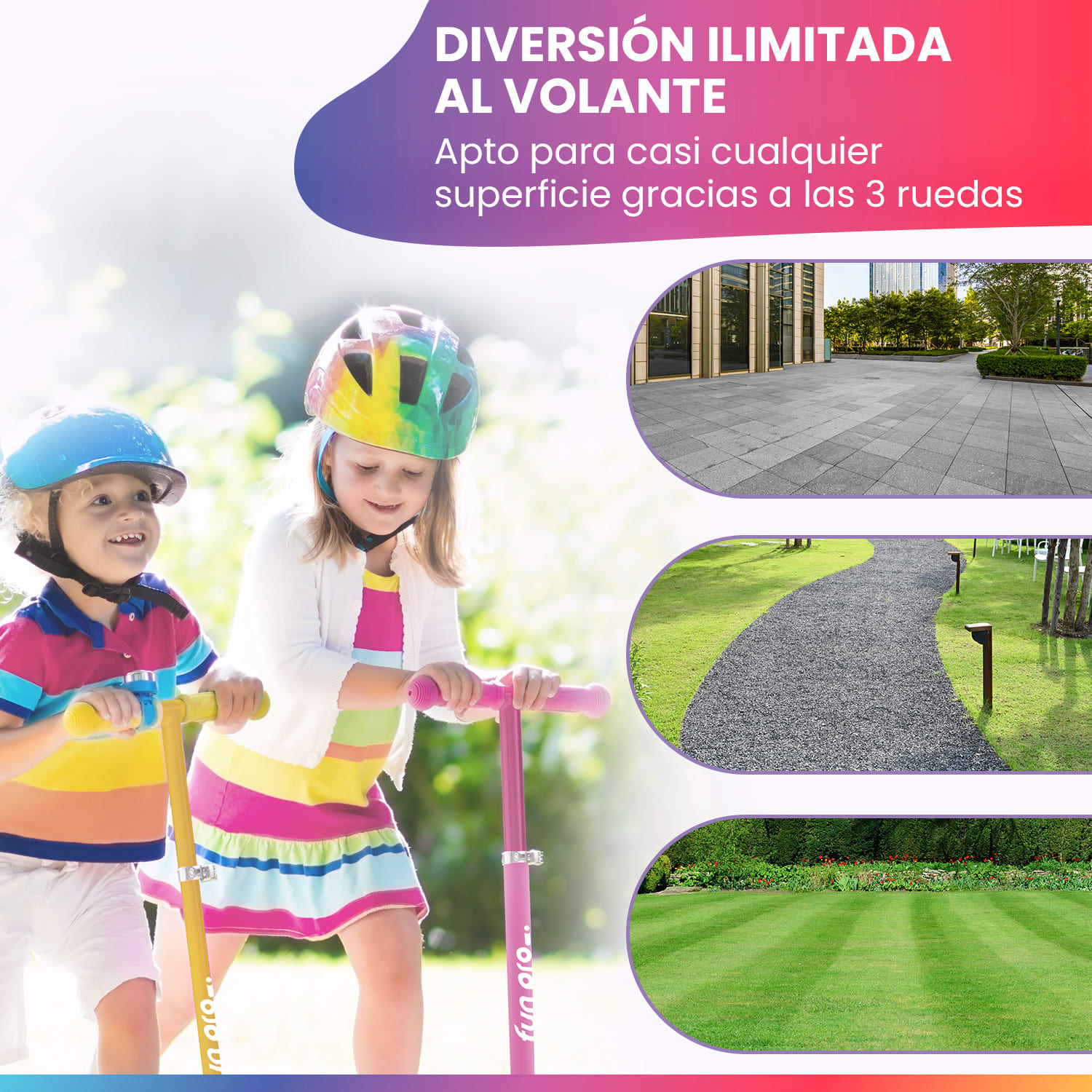 TWO Patinete para niños A partir de 5 años Ruedas led Hasta 80 kg Plegable Altura regulable Rosa Caramelo