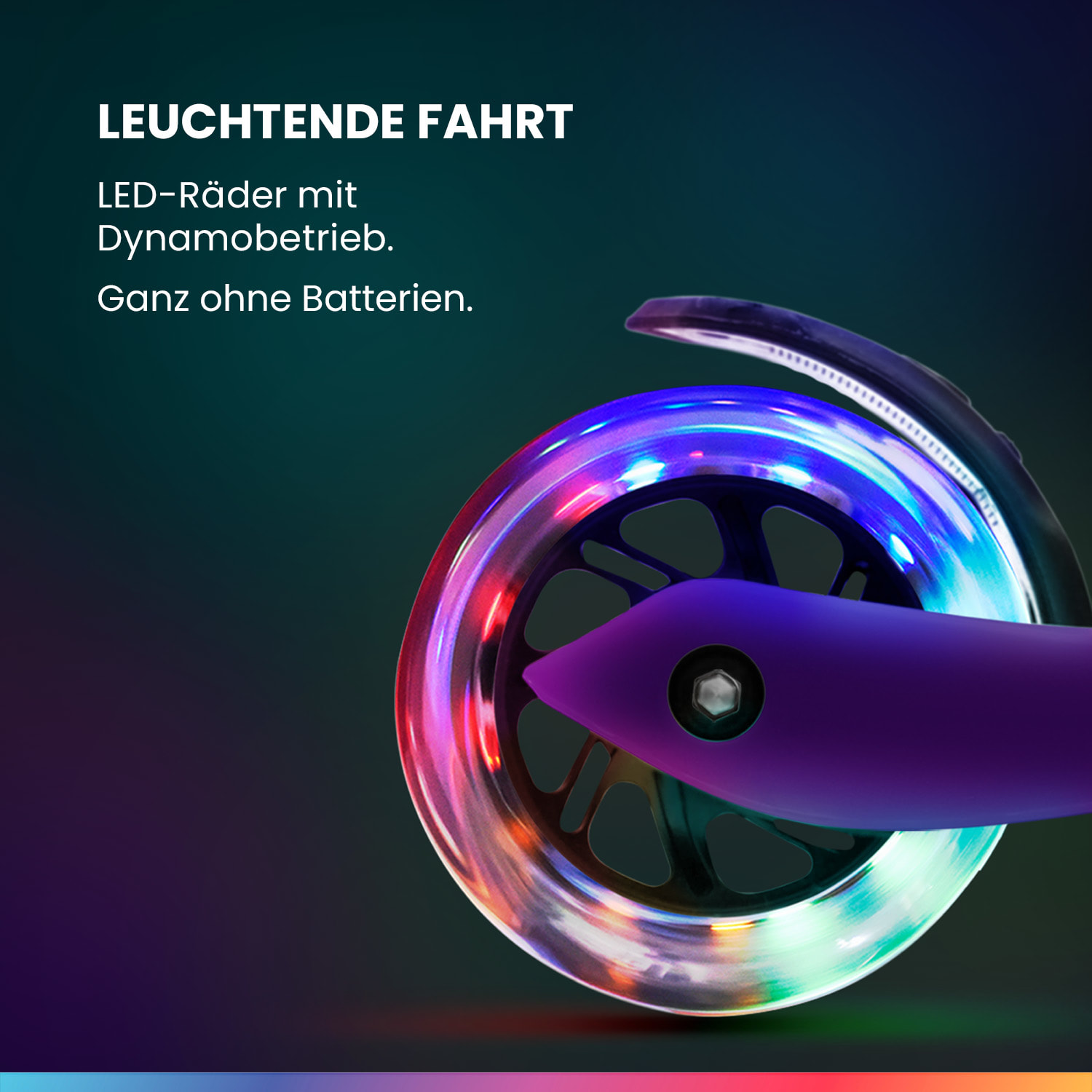 TWO Kinderroller ab 5 Jahre LED-Räder bis 80 kg faltbar 