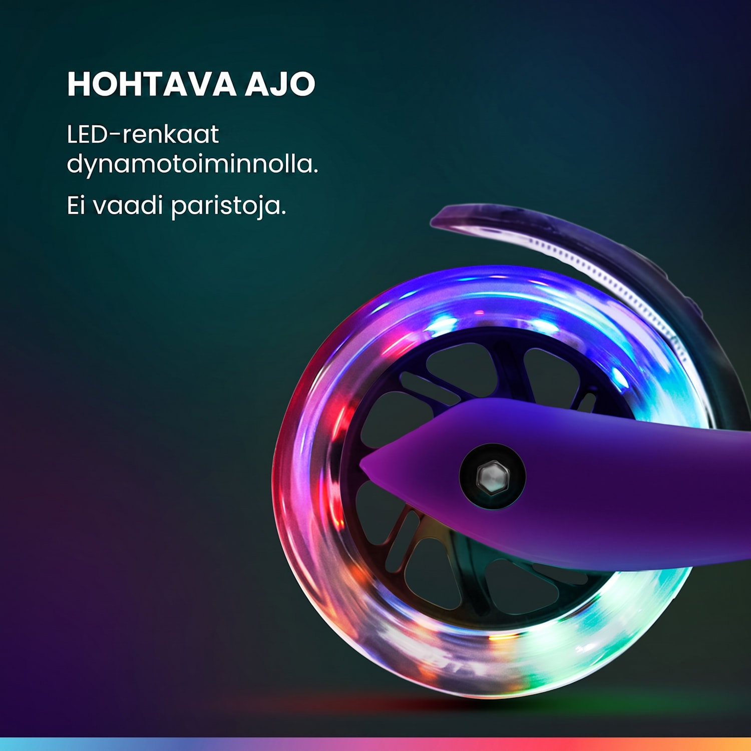 TWO potkulauta lapselle yli 5-vuotiaille LED-pyörät max. 80 kg kokoontaitettava korkeussäädettävä Vaalea Violetti