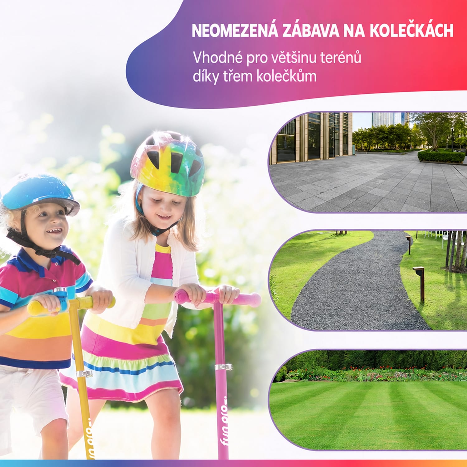 TWO Dětská koloběžka, od 5 let, LED kolečka, 80 kg, skládací, výškově nastavitelná Červená