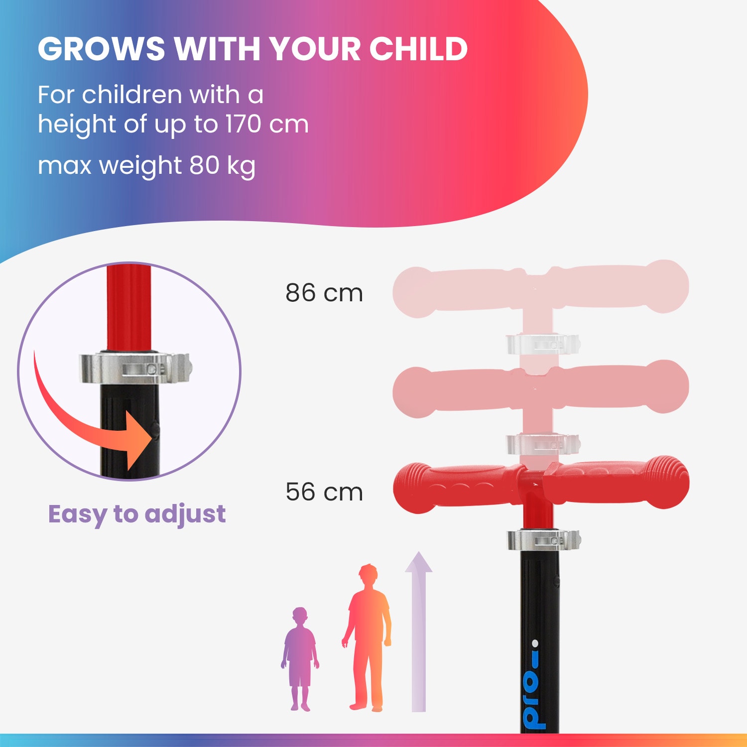 ONE Special Edt., hulajnoga dla dzieci, 3-6 lat, świecące kółka LED, maks. 50 kg, składana, regulowana wysokość Czerwony