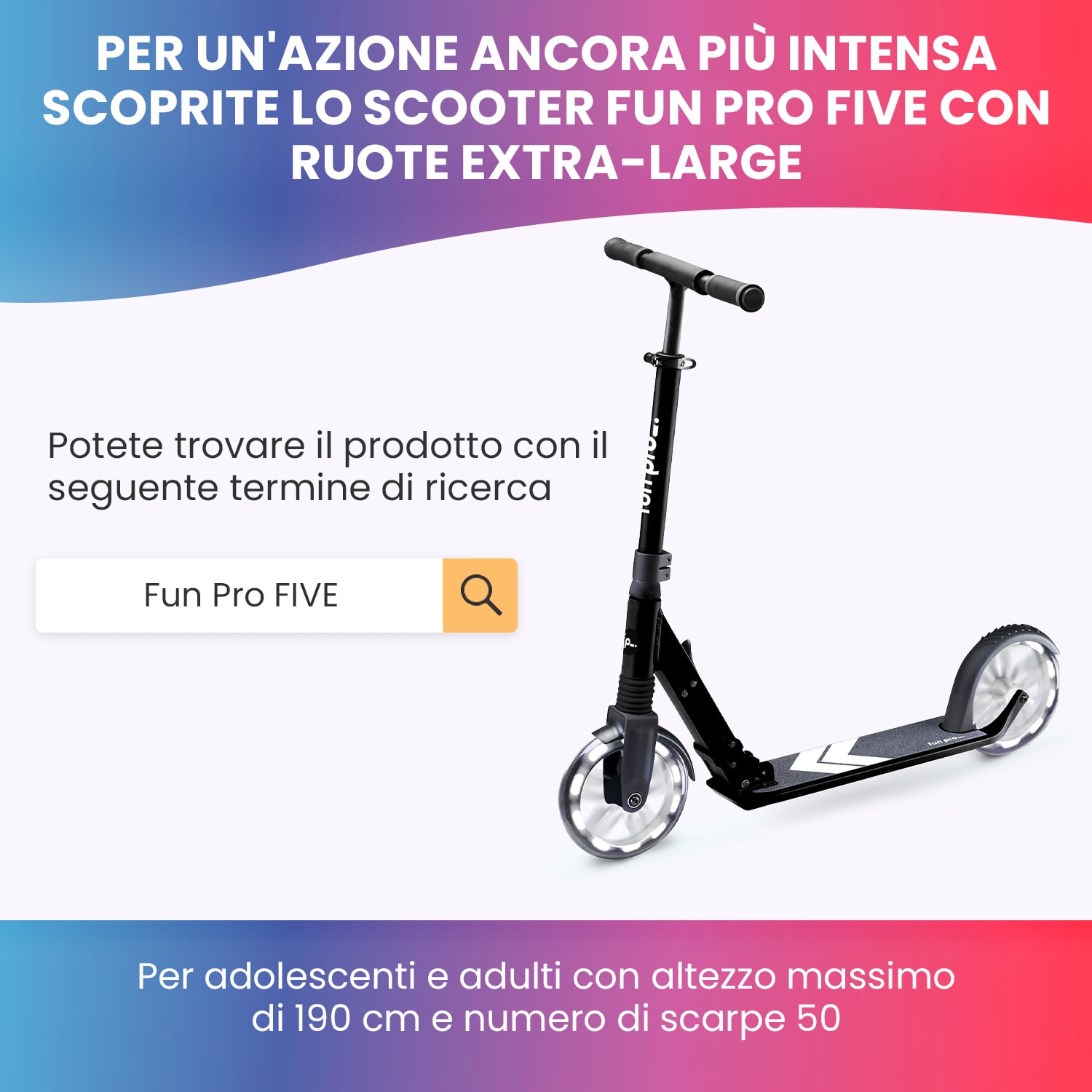 THREE monopattino bambino, a partire da 6 anni, cuscinetti a sfera ABEC 9, pieghevole, altezza regolabile 