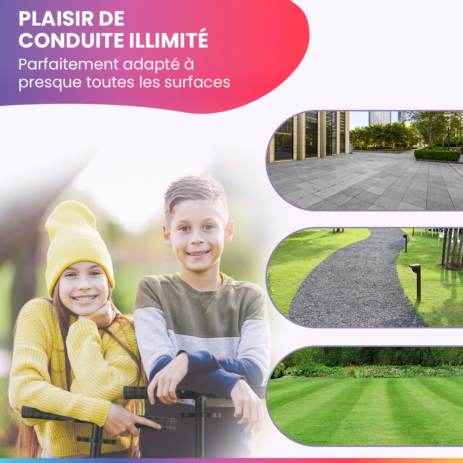 Trottinette enfants THREE à partir de 6 ans ABEC 9-roulement à billes pliable réglable en hauteur Normale | Fuchsia