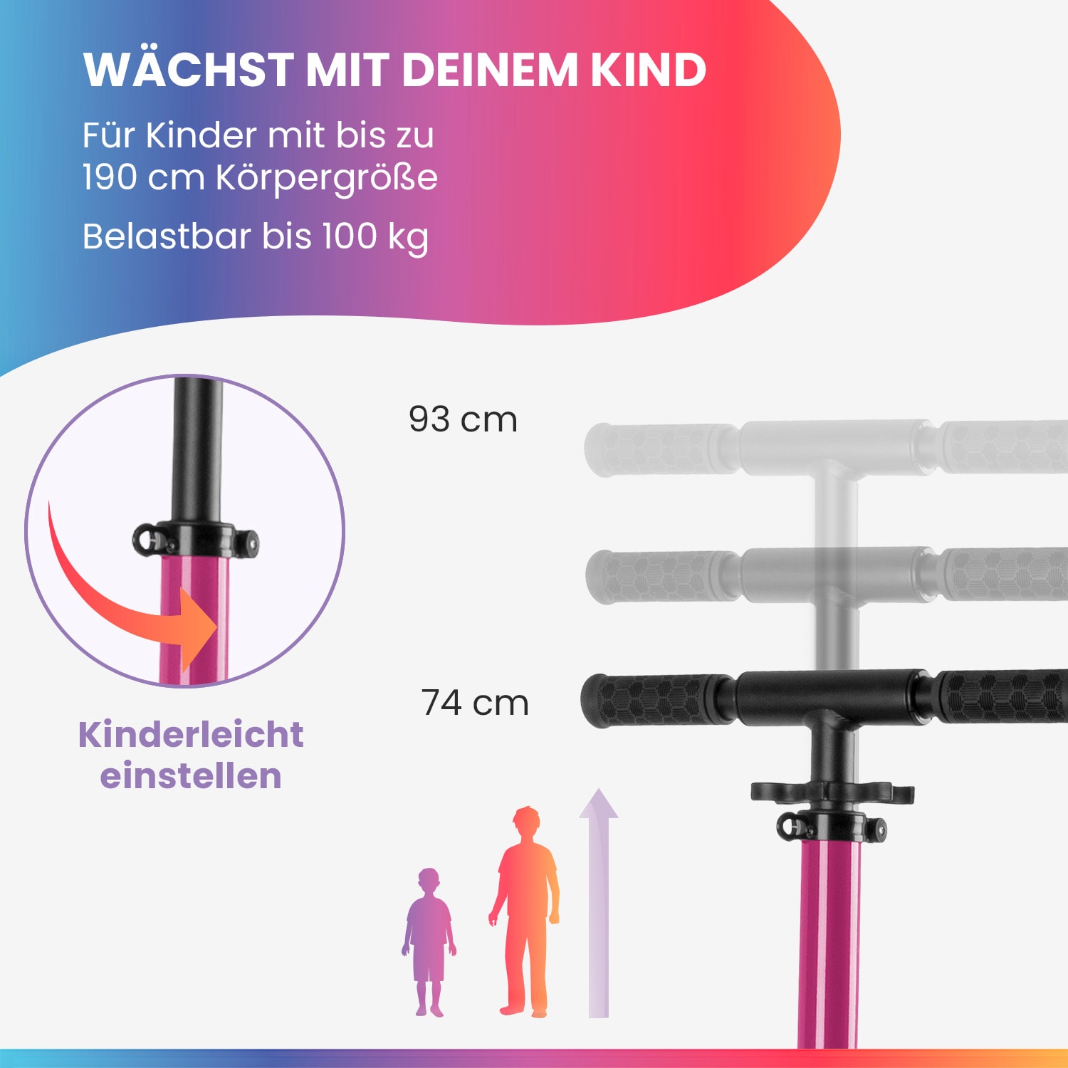 THREE Deluxe Kinderroller LED ab 6 Jahren ABEC 9-Kugellager faltbar höhenverstellbar 