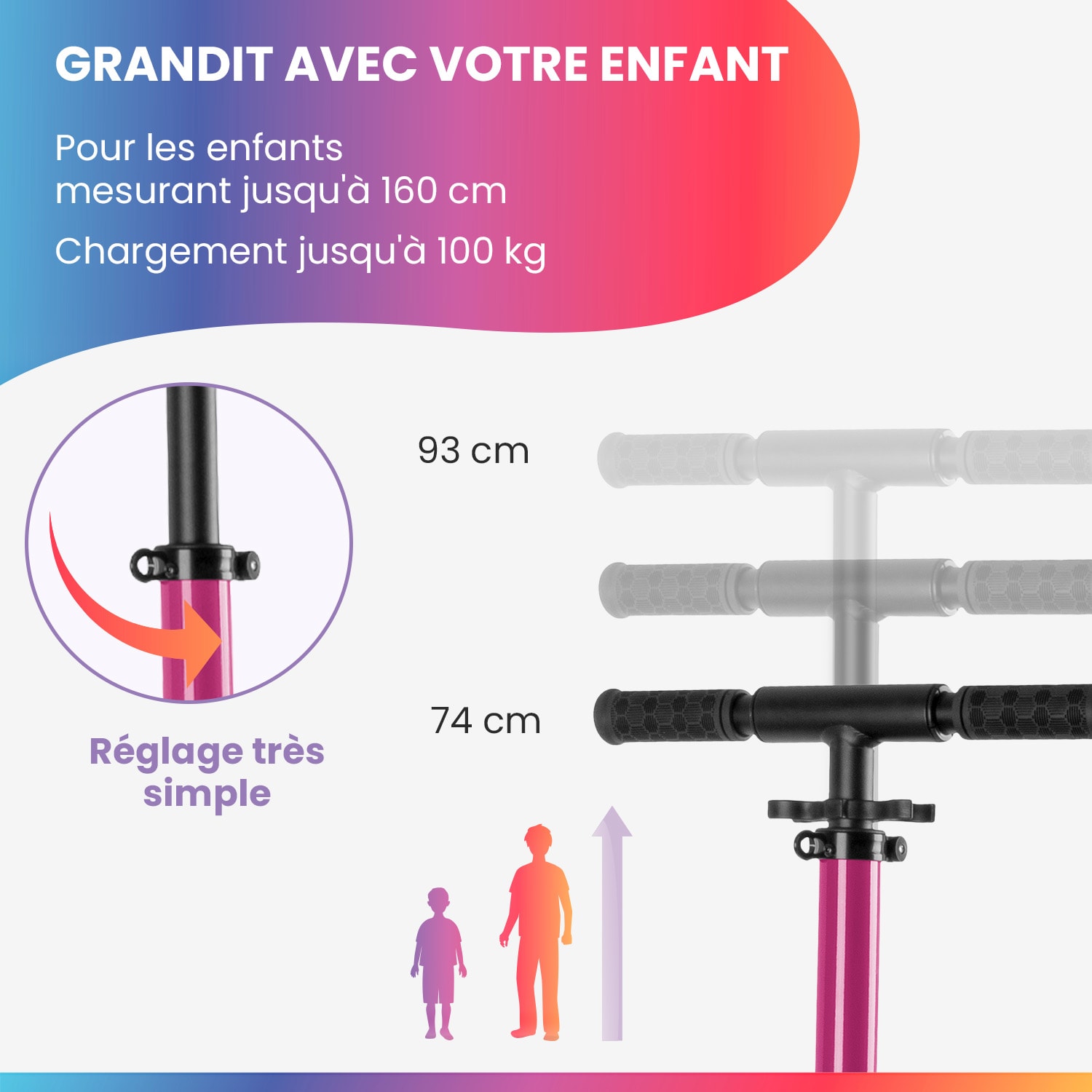 THREE Deluxe kinderscooter led vanaf 6 jaar ABEC 9 kogellagers vouwbaar in hoogte verstelbaar 