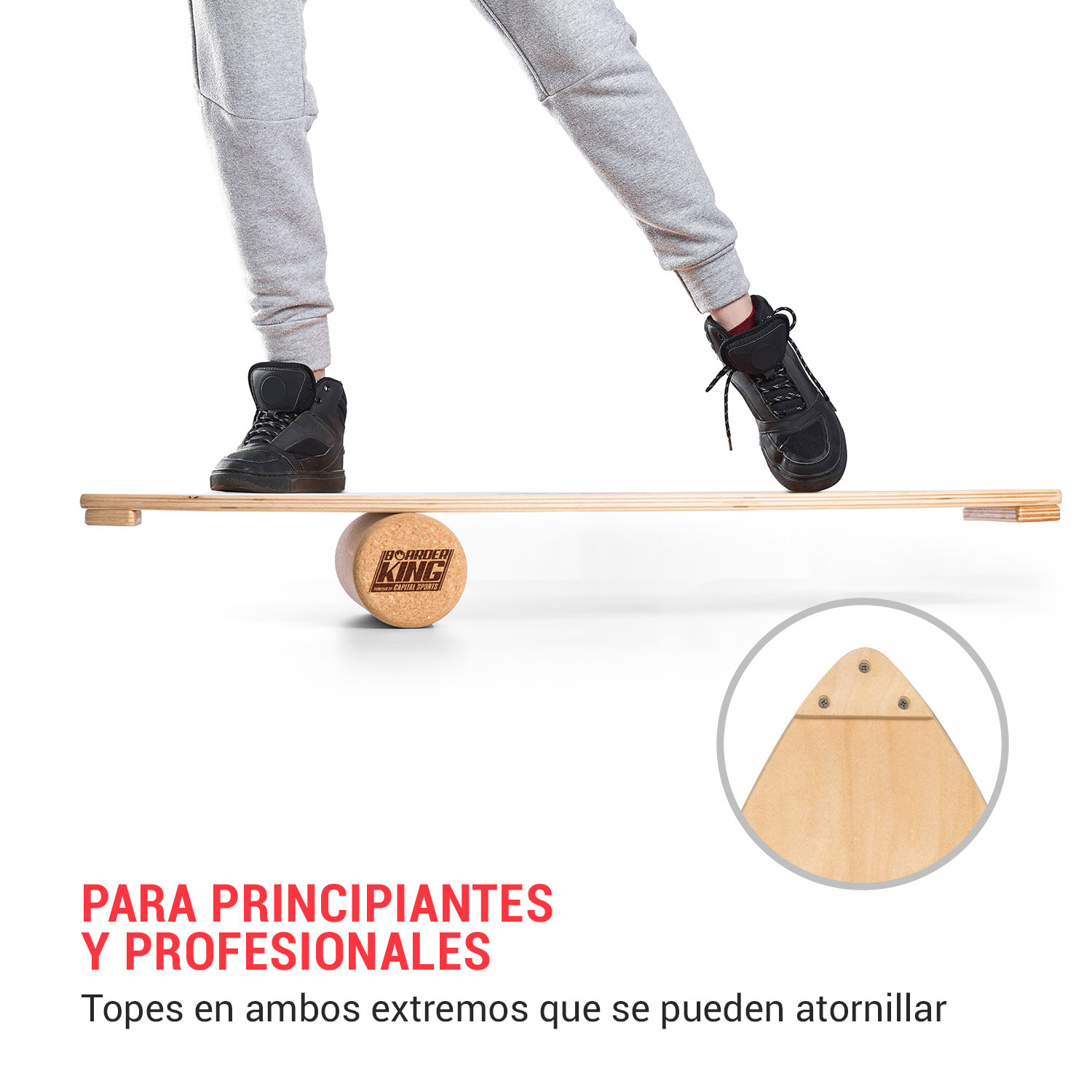 Indoorboard Wave Tabla de equilibro + Esterilla + Rodillo Madera/Corcho Botanical