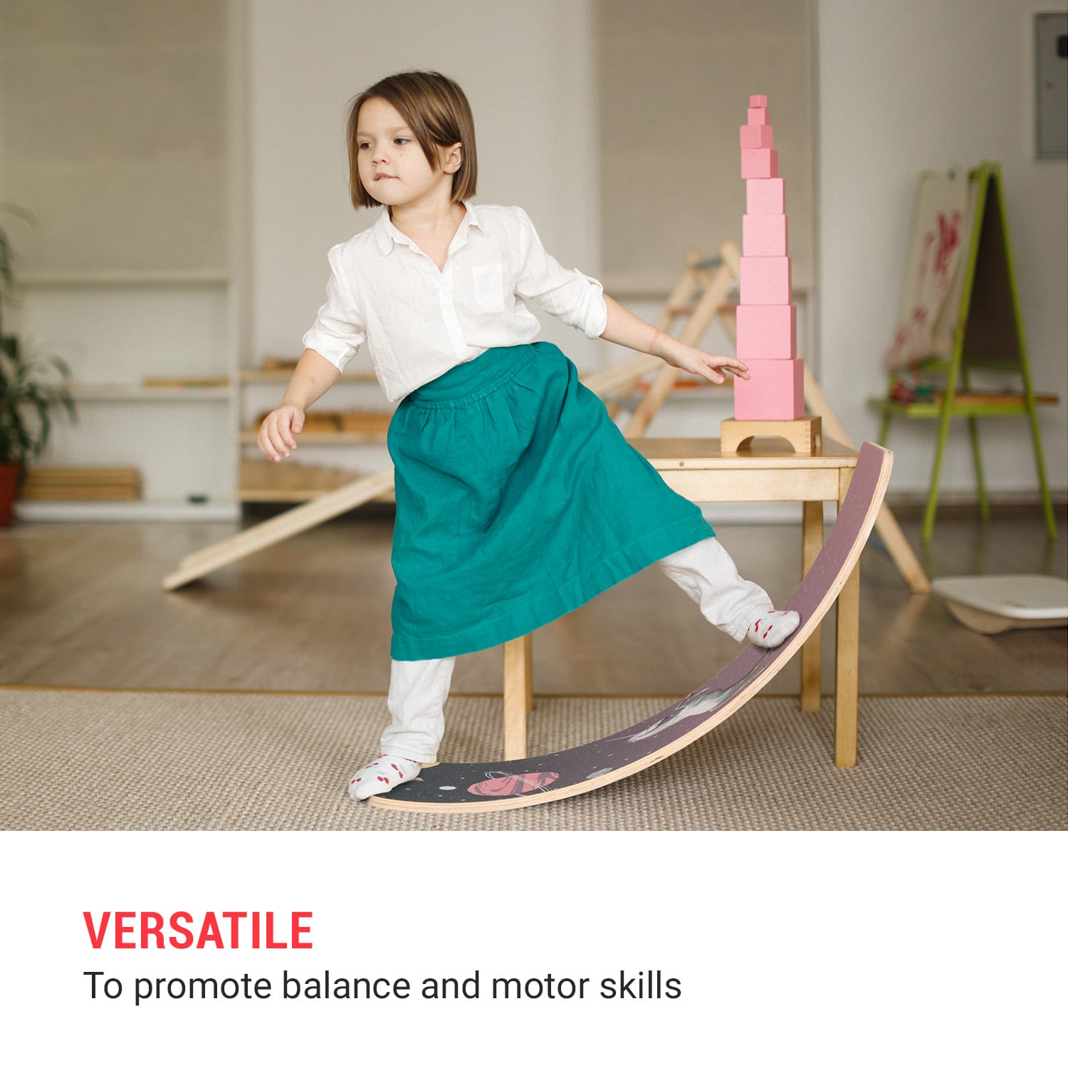 Balance Board Kids, deska do balansowania dla dzieci, od 3 lat, antypoślizgowa, filcowa powierzchnia Fioletowy