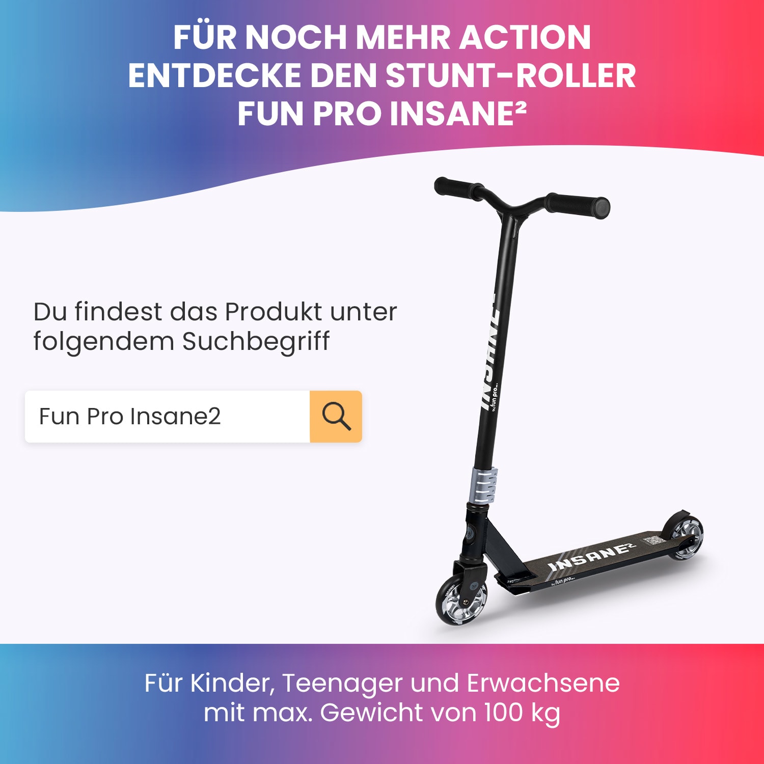 FIVE Deluxe Roller LED ab 10 Jahre faltbar höhenverstellbar Tragegurt Reibungsbremse DeLuxe | Schwarz