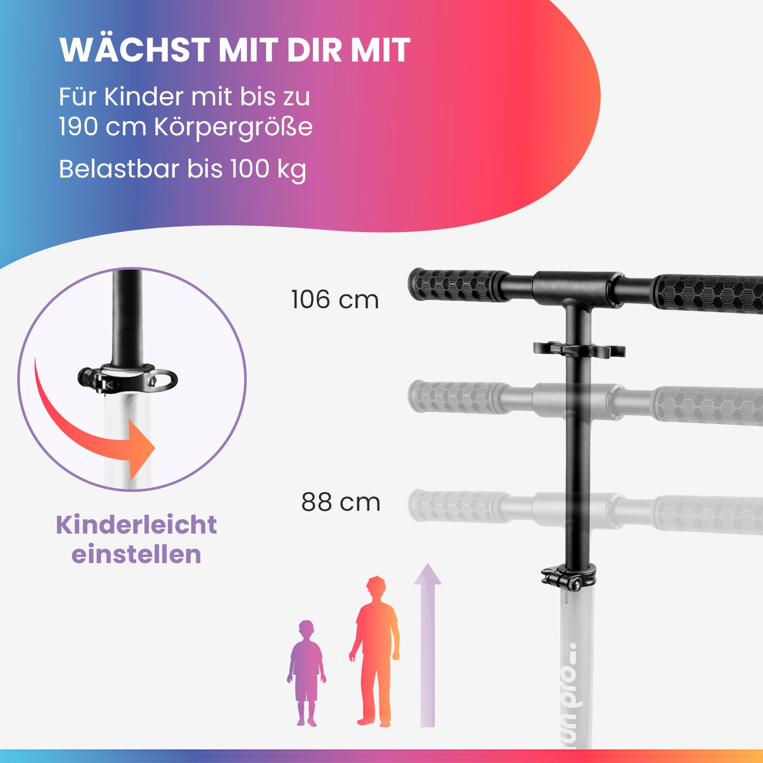 FIVE Deluxe Roller LED ab 10 Jahre faltbar höhenverstellbar Tragegurt Reibungsbremse DeLuxe | Weiß