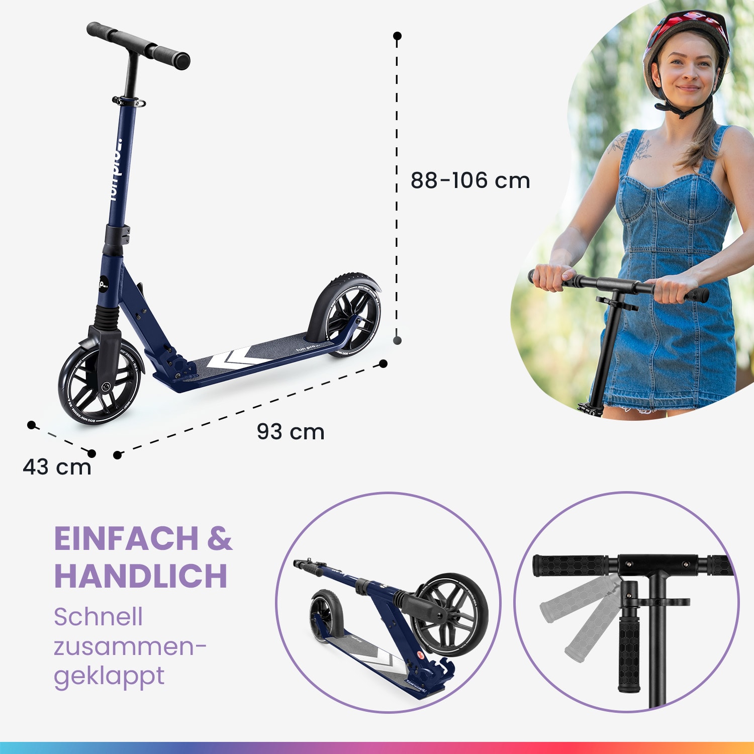 FIVE Roller ab 10 Jahre faltbar höhenverstellbar Tragegurt Reibungsbremse 