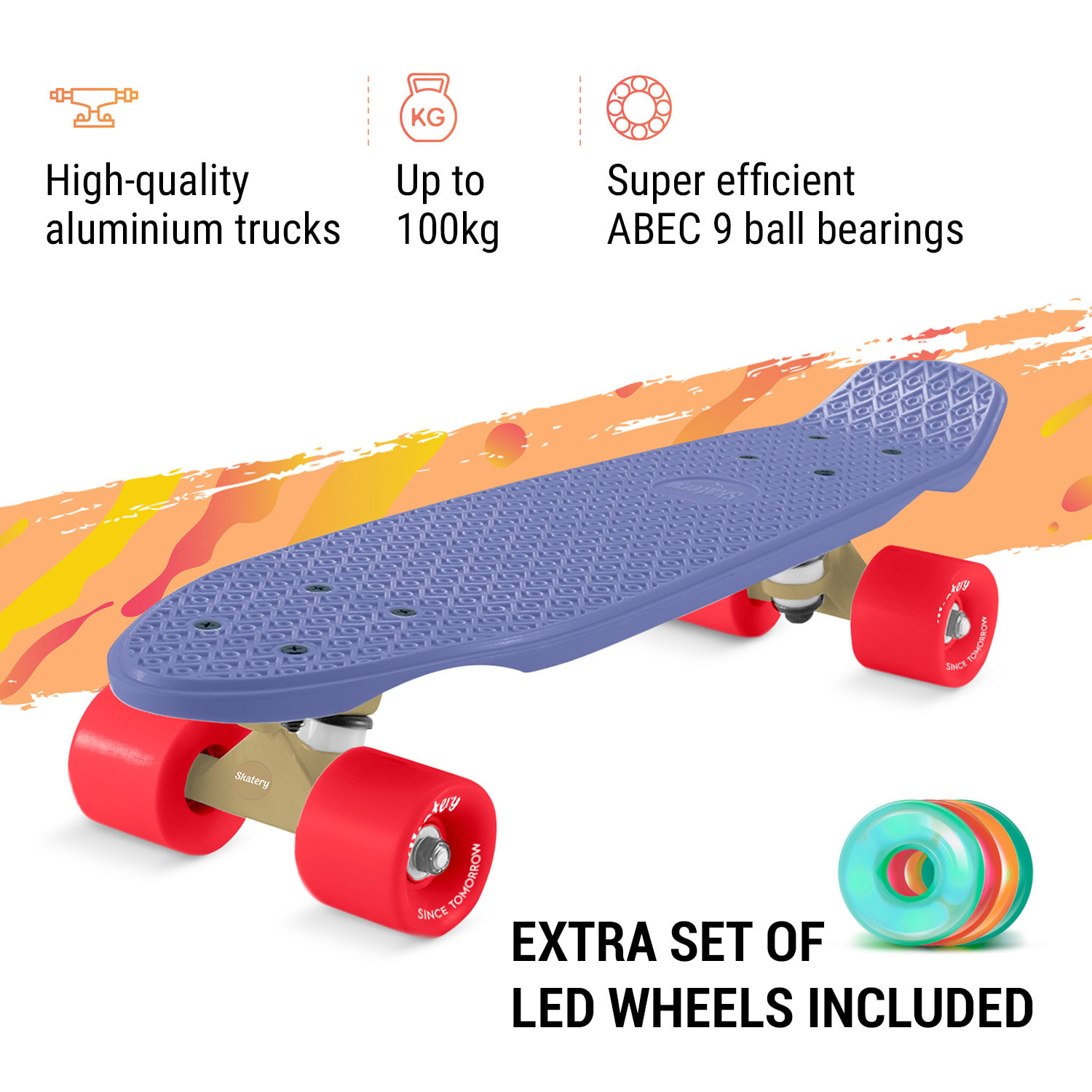 Mini Cruiser Skateboard Trickboard PP Board 100kg LED kolesa PU trdota: 88A