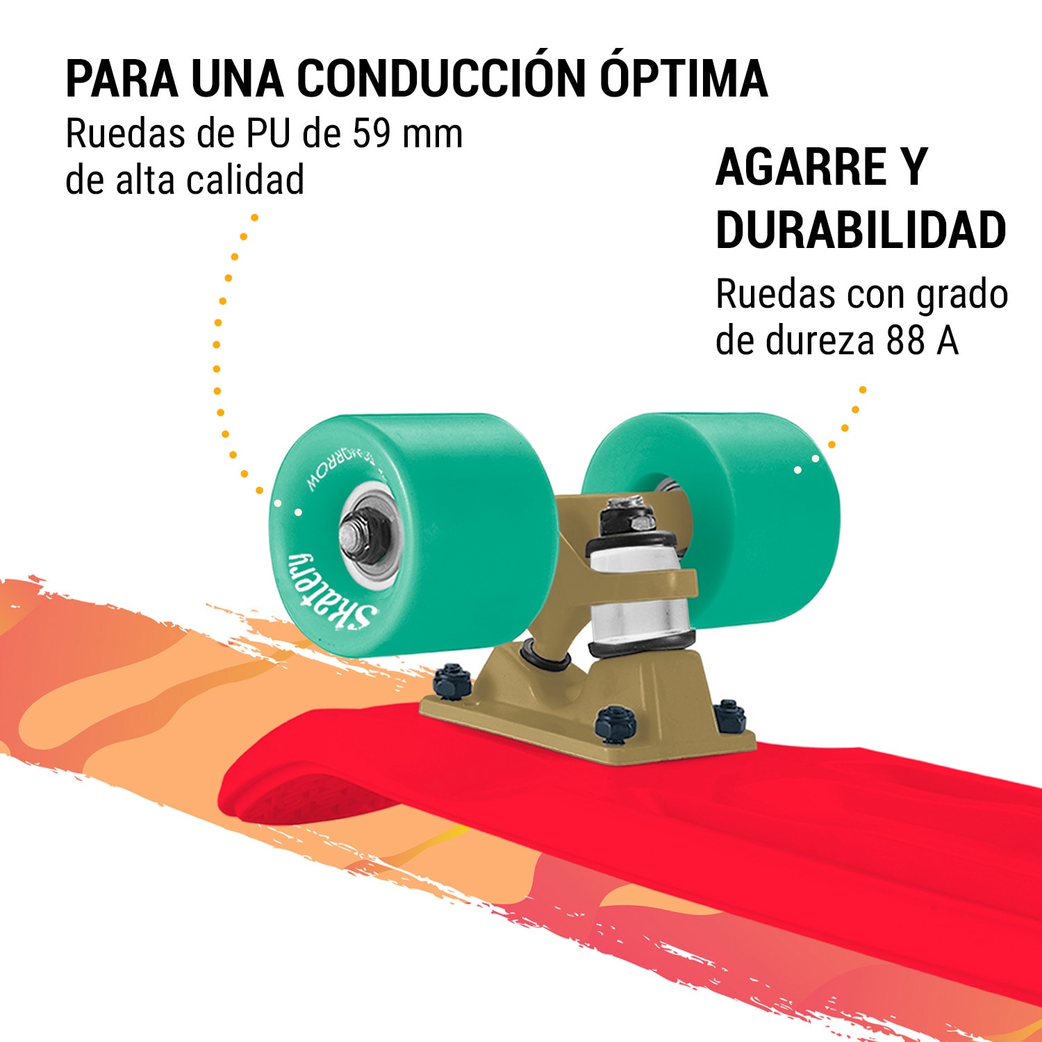 Mini Cruiser Monopatín Patinete de acrobacias Tabla de PP 100kg Ruedas con led Dureza PU: 88A 