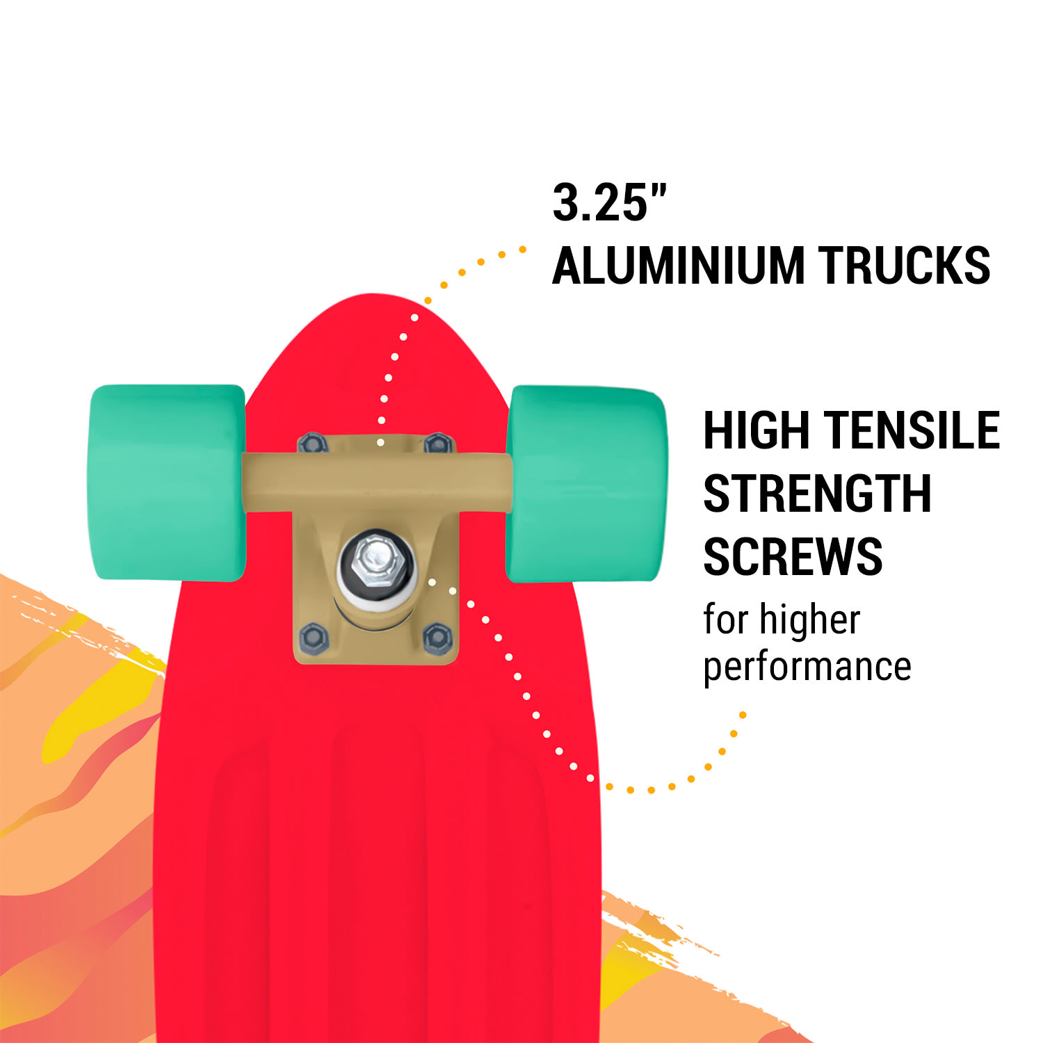 Mini Cruiser, gördeszka, trickboard, PP Board, 100kg-ig, LED kerekek, PU keménysége: 88A