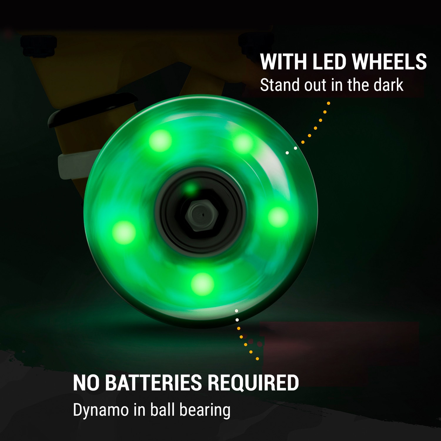 Mini Cruiser, gördeszka, trickboard, PP Board, 100kg-ig, LED kerekek, PU keménysége: 88A