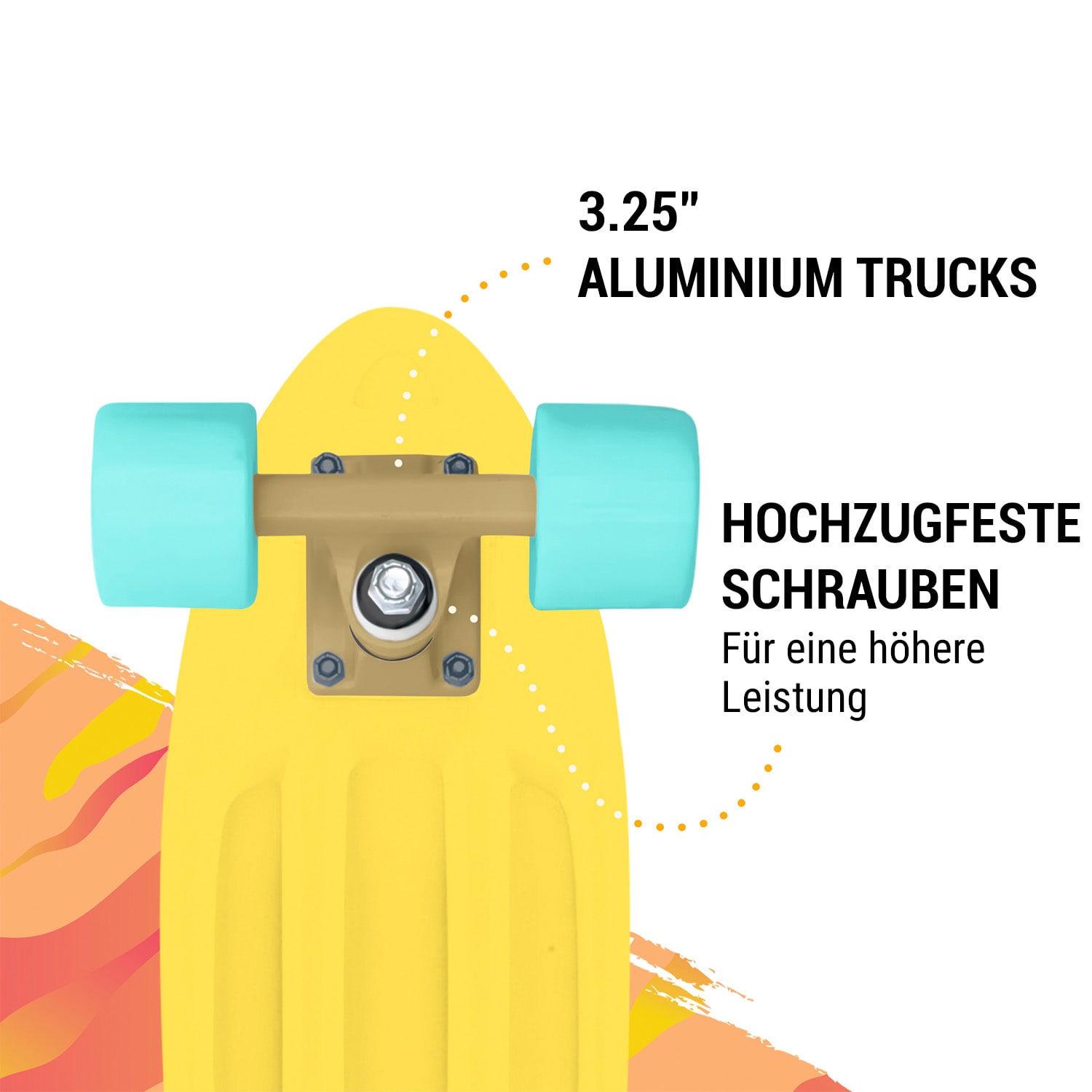 Mini Cruiser Skateboard Trickboard PP-Board 100kg LED-Rollen PU Härte: 88A 