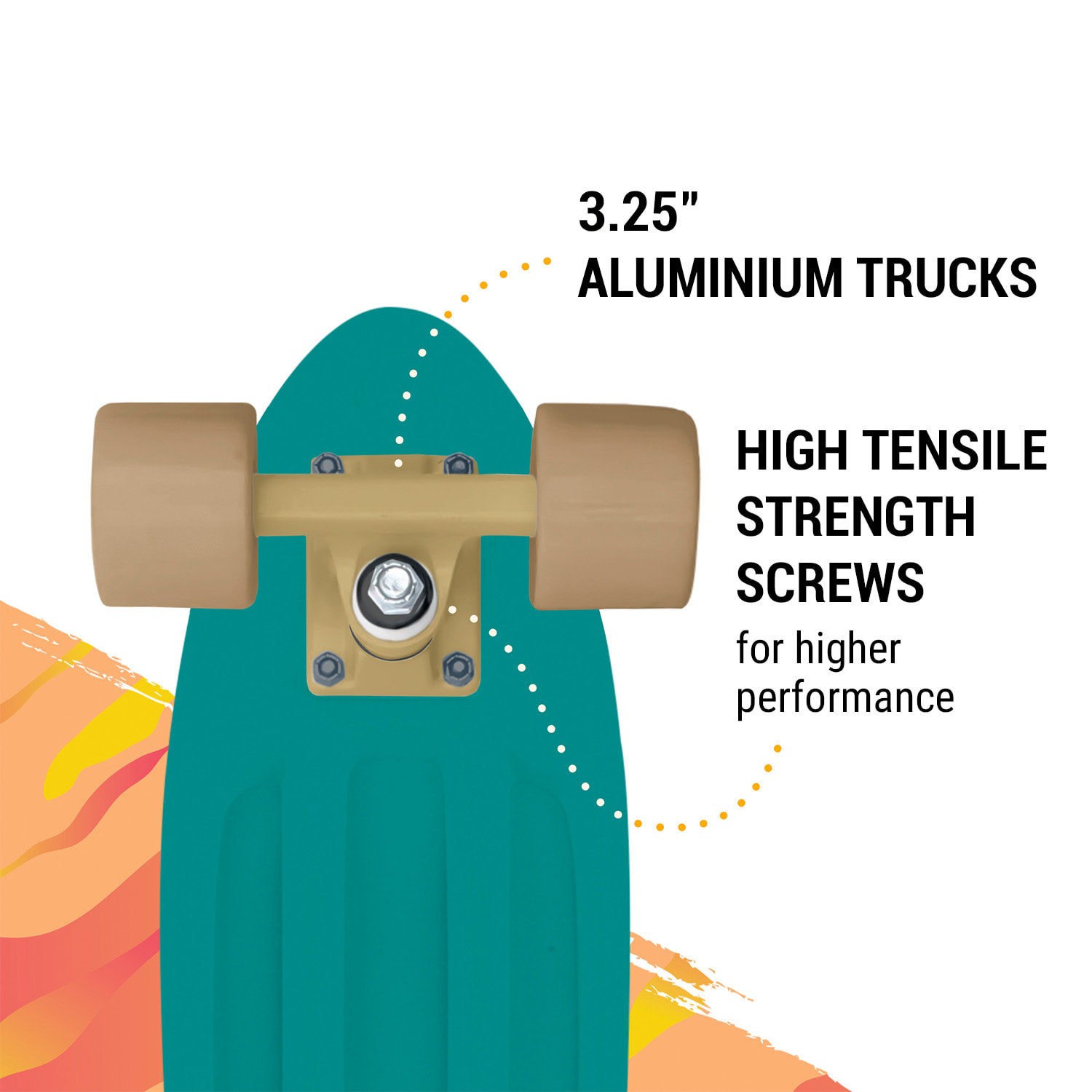 Mini Cruiser, gördeszka, trickboard, PP Board, 100kg-ig, LED kerekek, PU keménysége: 88A