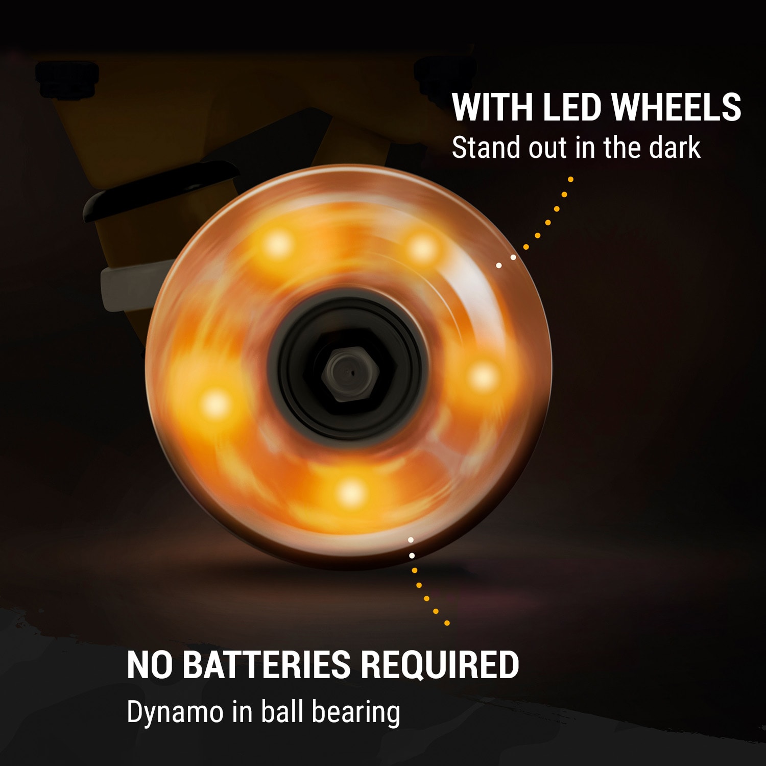 Mini Cruiser, gördeszka, trickboard, PP Board, 100kg-ig, LED kerekek, PU keménysége: 88A