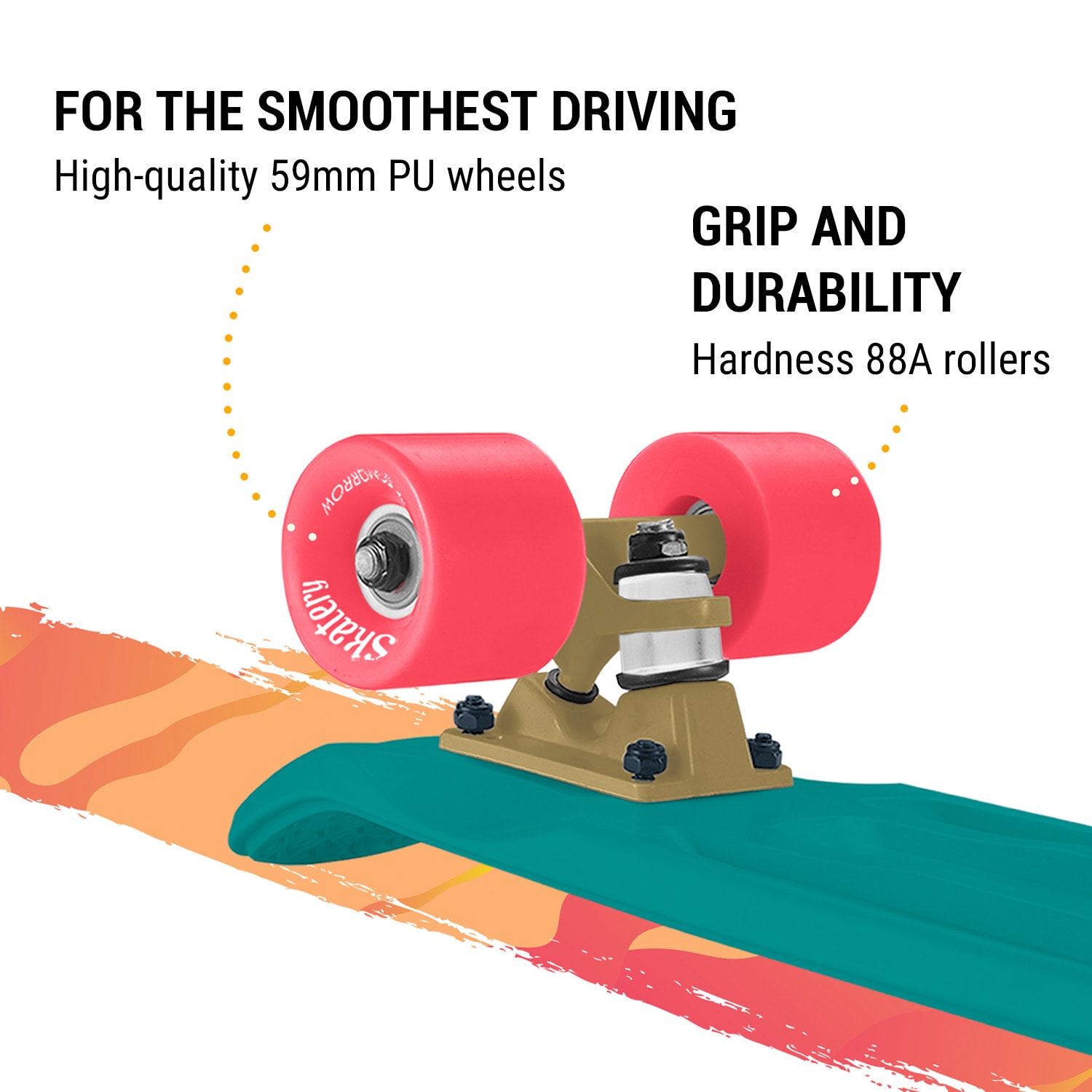 Mini Cruiser Skateboard Trickboard PP Board 100kg LED kolesa PU trdota: 88A 